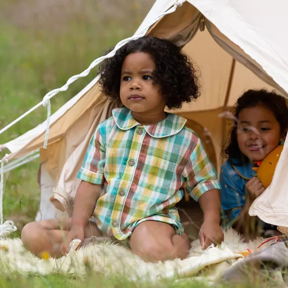 Little Green Radicals dviejų dalių pižama „Vaivorykštė“