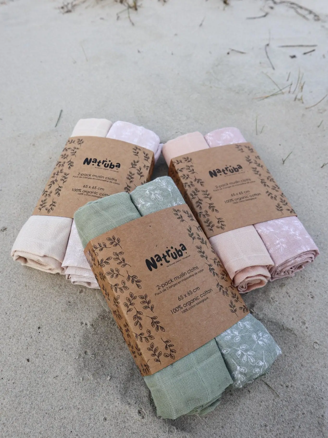 NATRUBA muslino merliukai - 2 vnt.