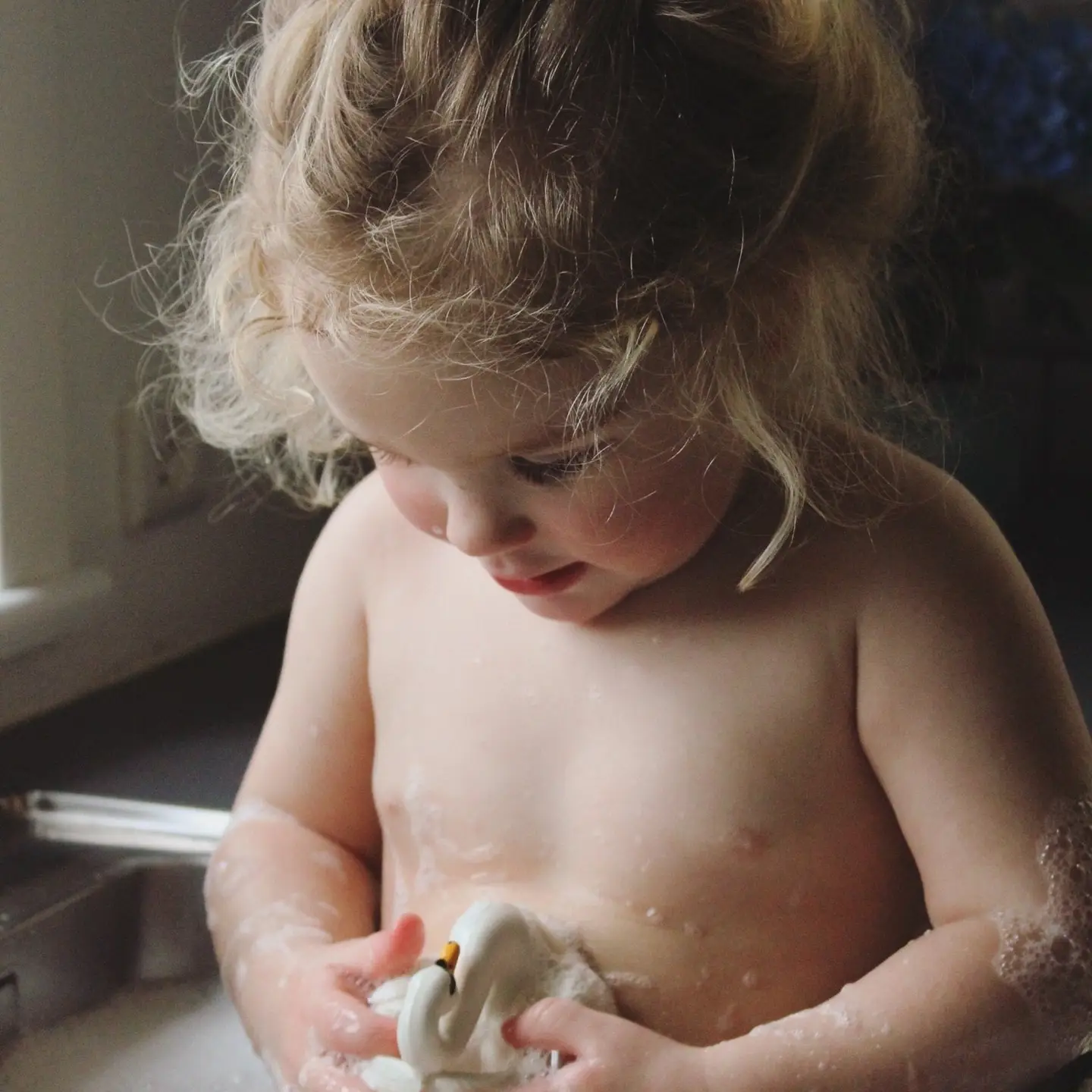 NATURBA natūralios gumos vonios žaislas „Gulbė“