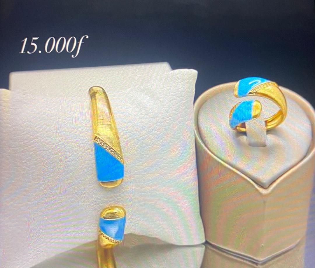 Ensemble bague et bracelet dorés
