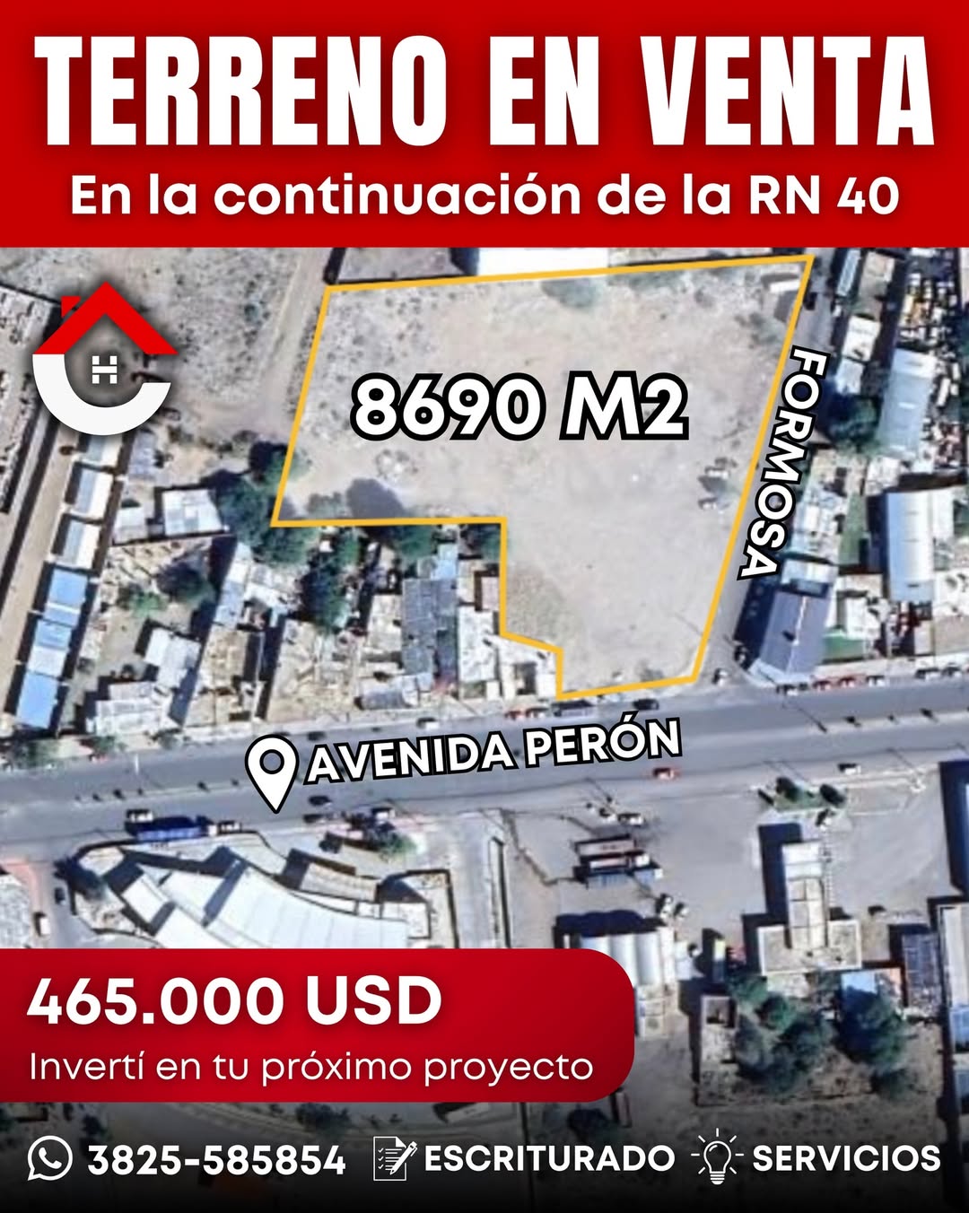 Terreno en Ruta Nacional 40 - Av. Pte. Perón y Formosa