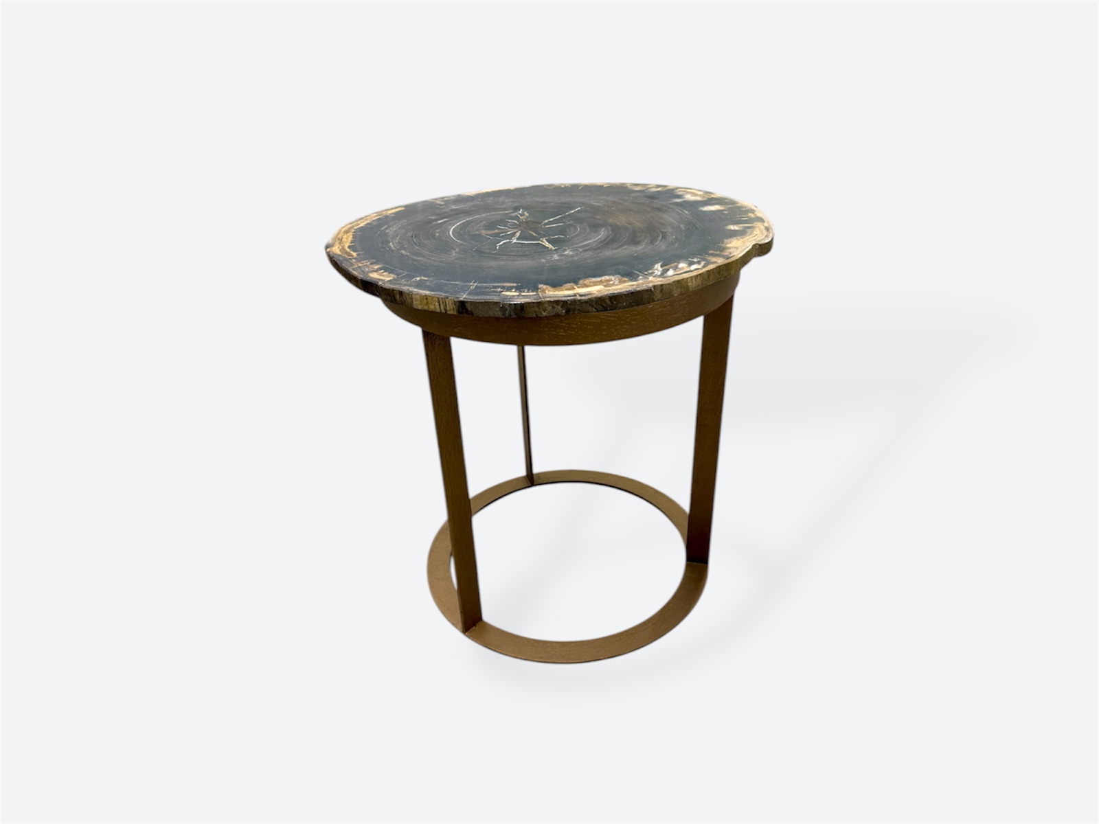 Petrified Wood Side Table with Kalangan Base