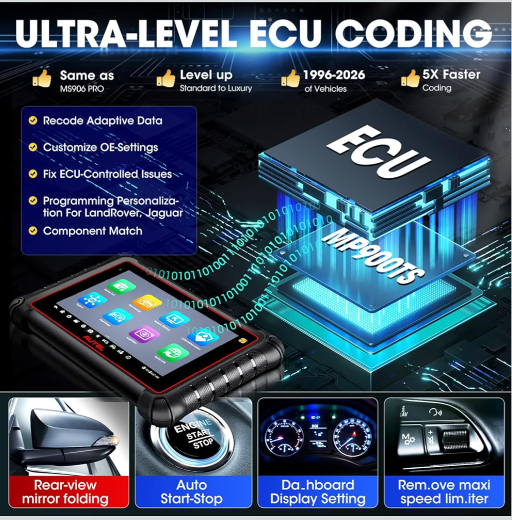 Autel MP900TS PRO Scanner – TPMS + ECU Coding | 40+ Services (2026)