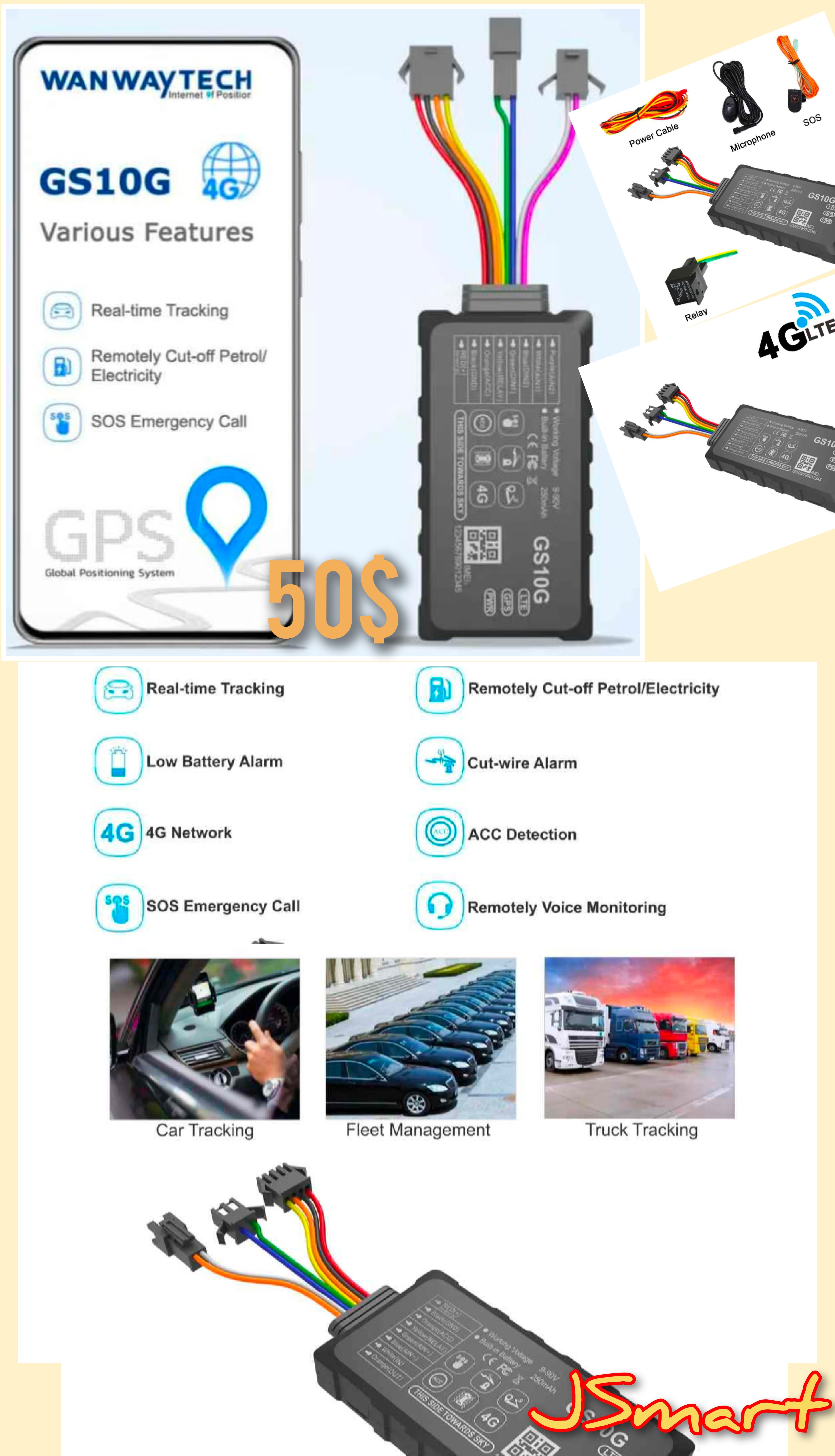 WANWAYTECH GS10G GPS Tracker