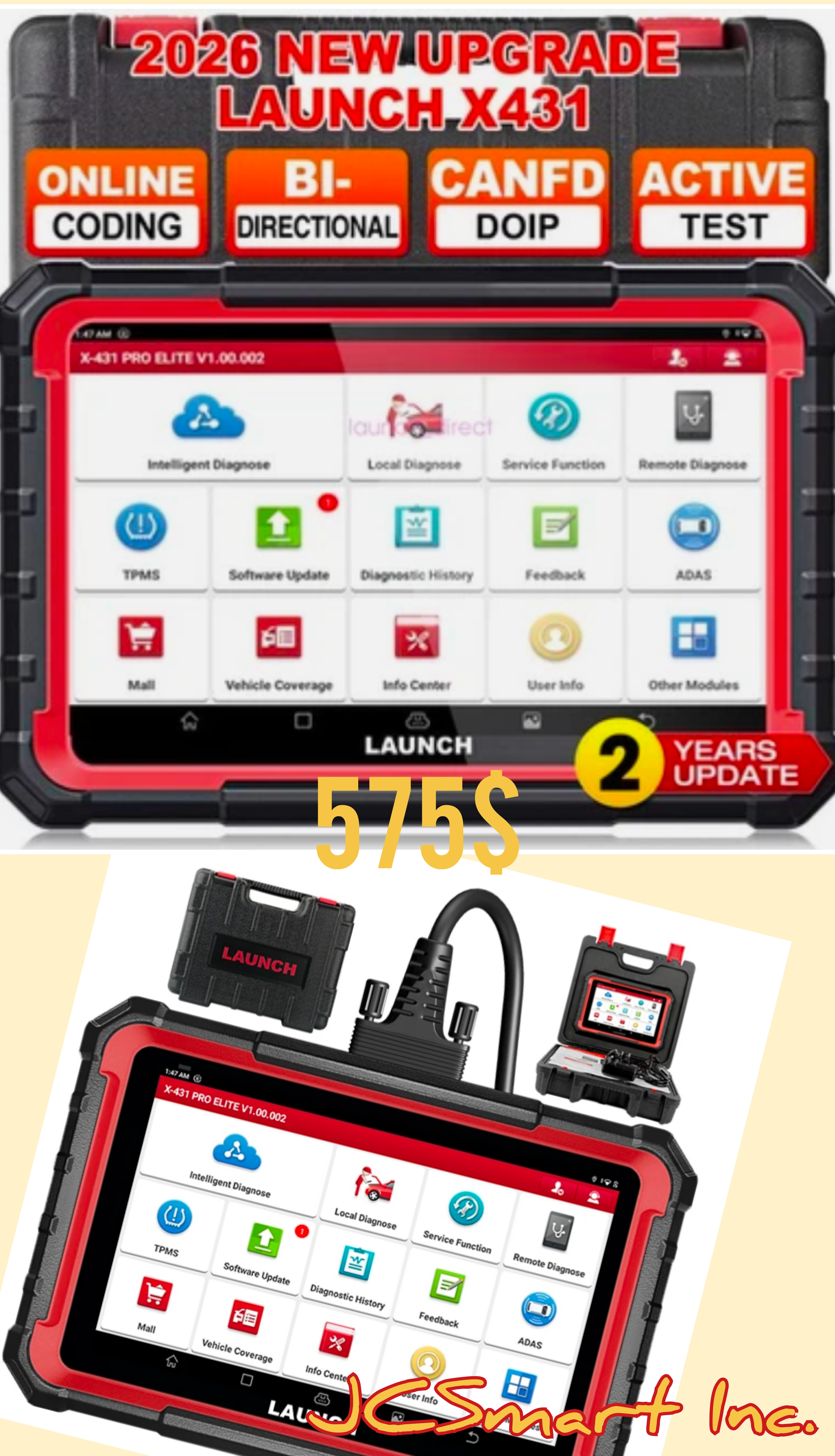 2026 LAUNCH X431 PRO Elite Scanner – Key Coding + Full Diagnosis