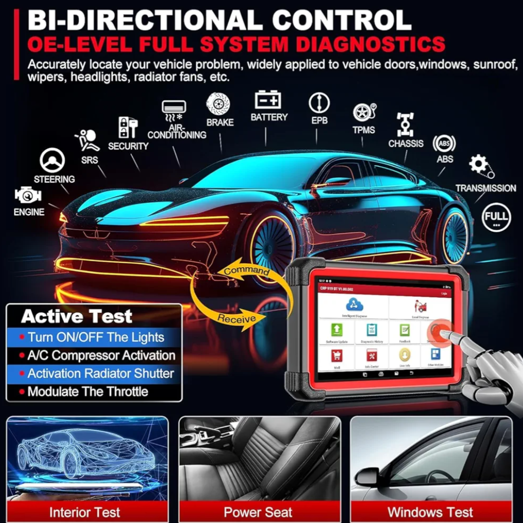 LAUNCH X431 CRP919E BT 2026 OBD2 Scanner | Bi-Directional | CAN FD & DOIP | ECU Coding