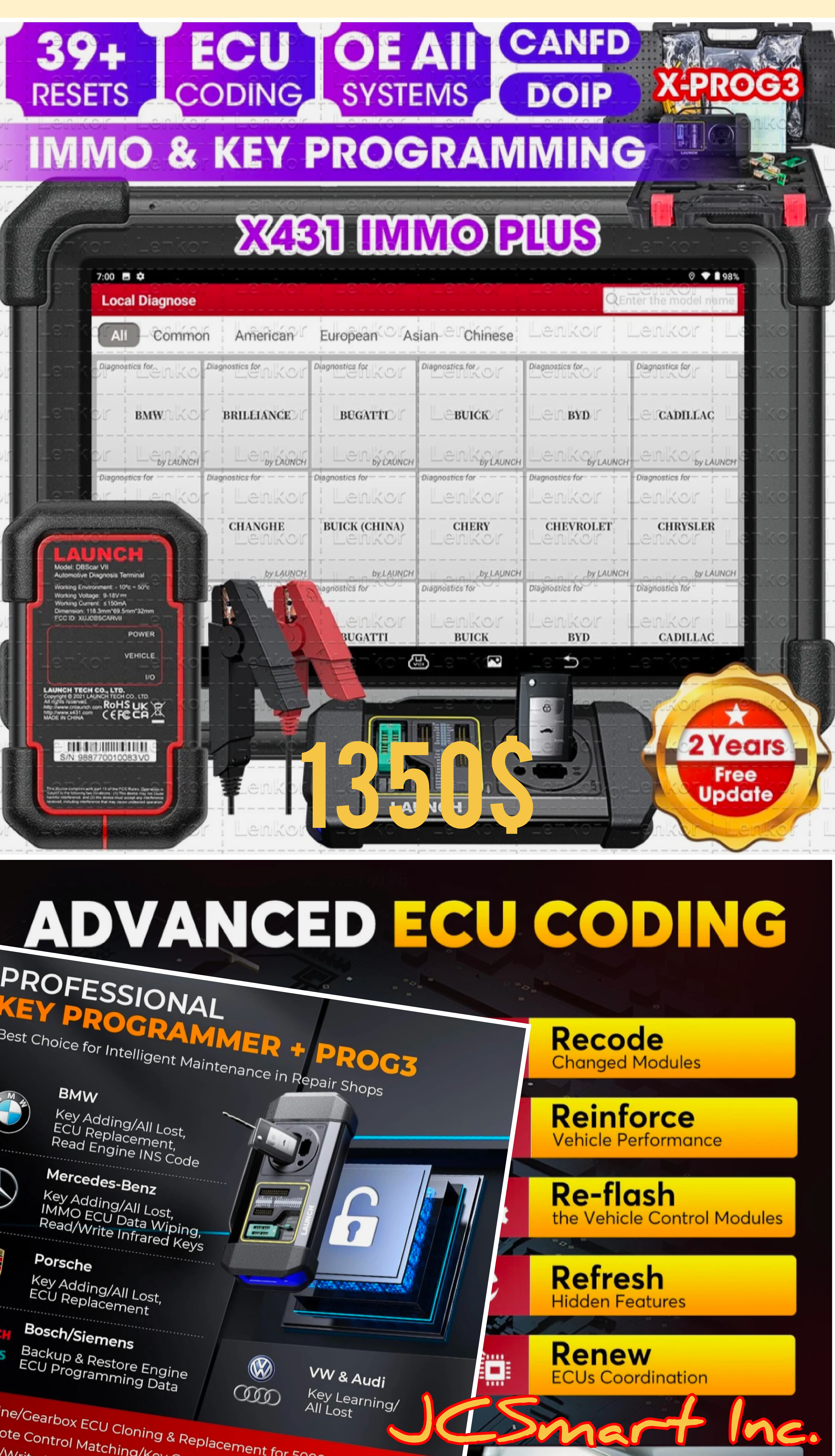 LAUNCH X431 IMMO PLUS 2026 – Key Programming + Full System Diagnostic Tool