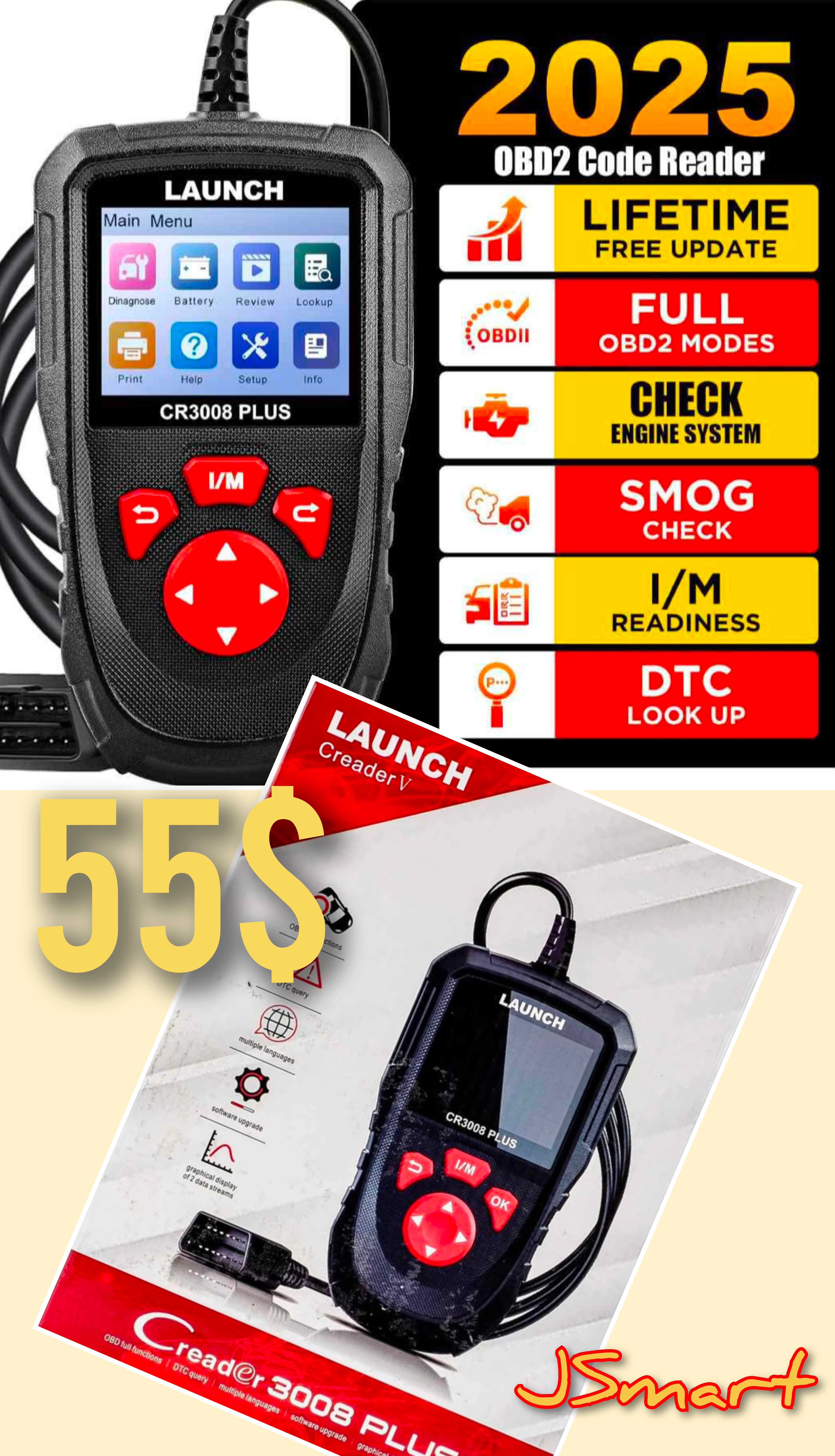 LAUNCH CR3008 PLUS OBD2 Code Reader