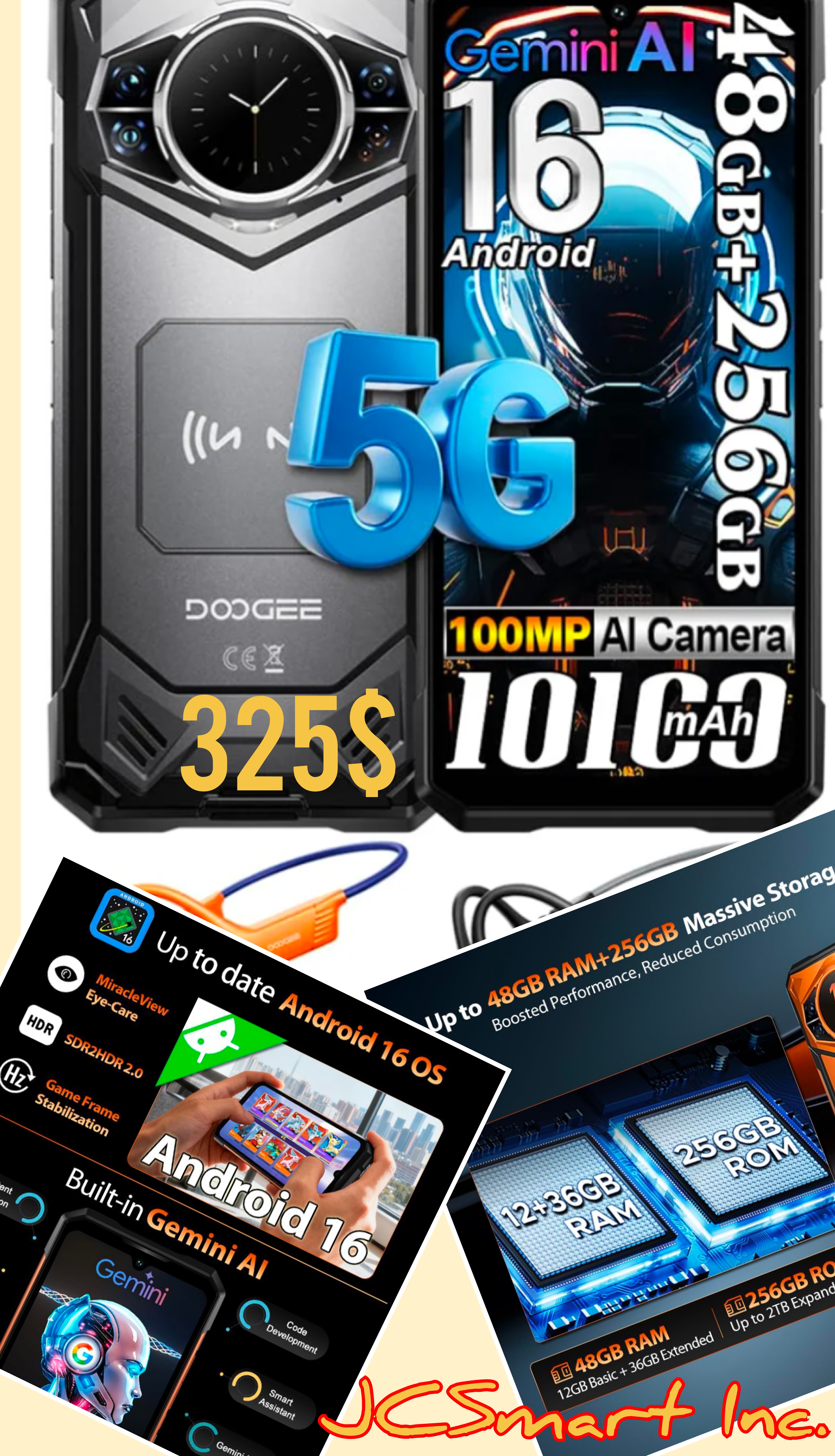 DOOGEE S200 VIP 5G Rugged Phone | 48GB+256GB | 10100mAh | 100MP | Android 16 | IP69K