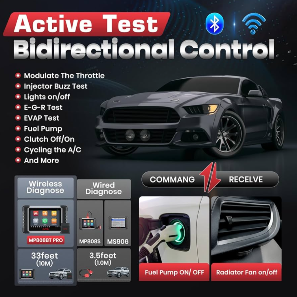 Autel MaxiPRO MP808BT PRO 2026 – Wireless Pro Diagnostic Scanner (2-Year Updates)