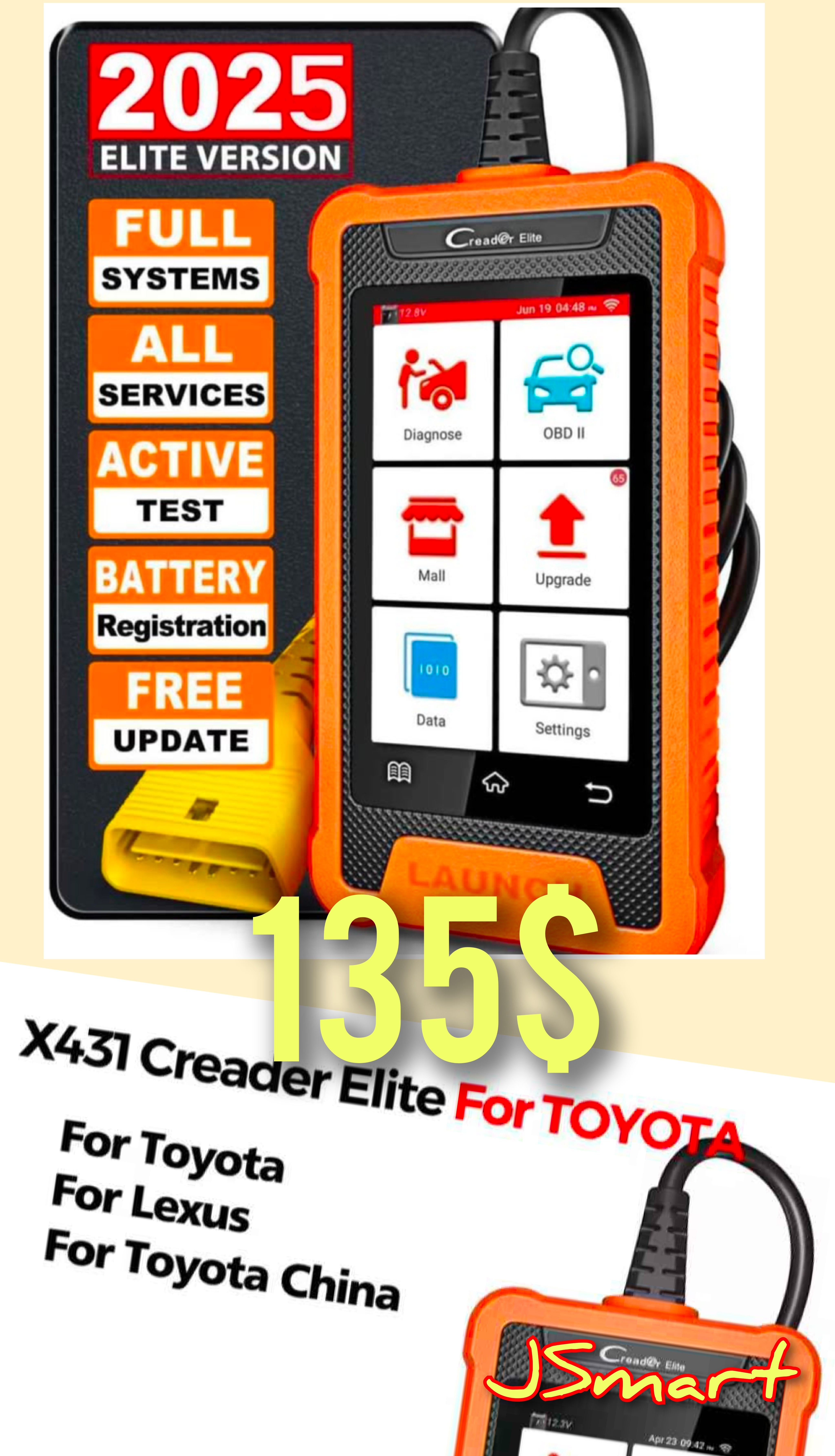 X431 Creader Elite For TOYOTA