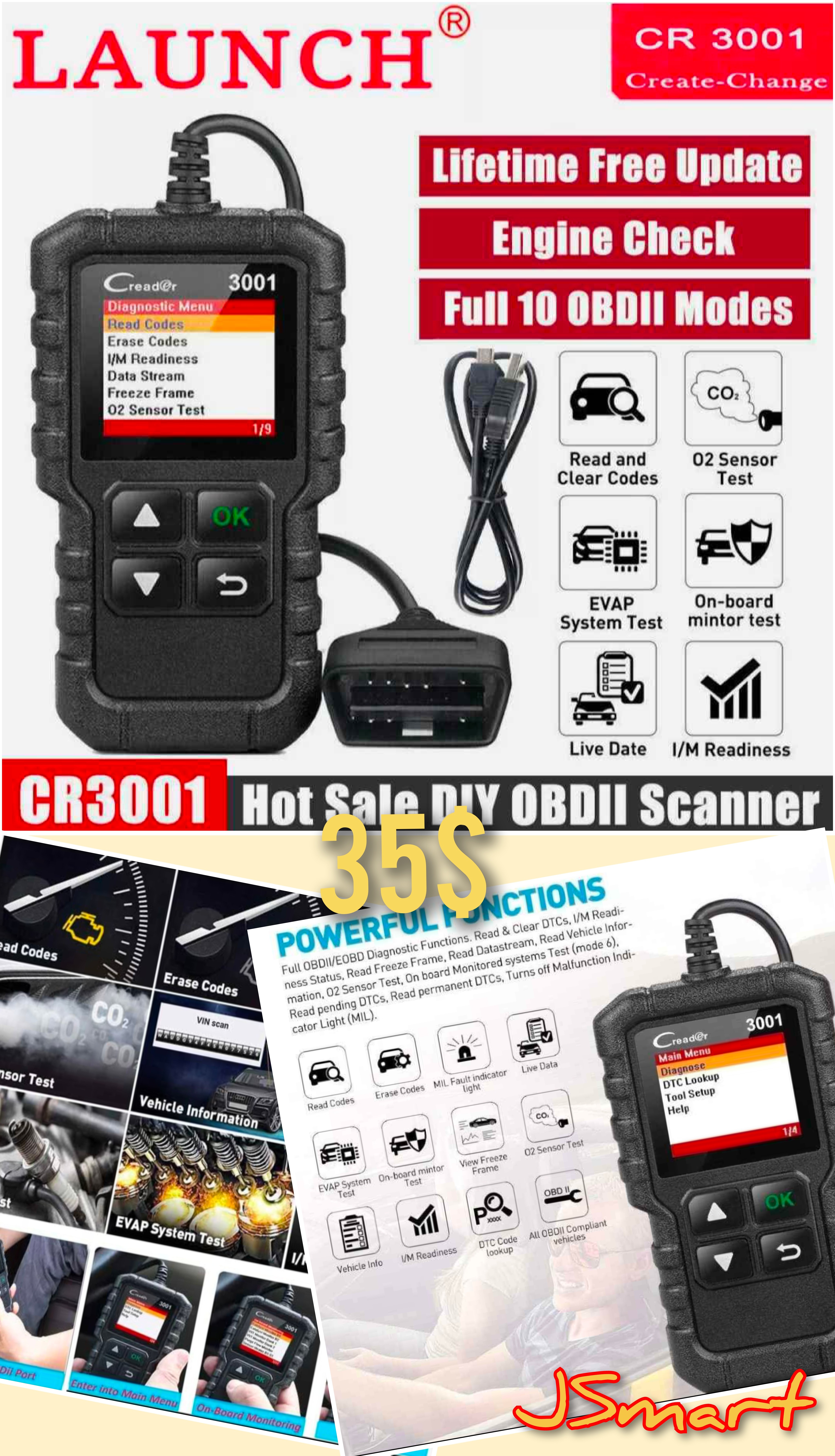 Launch CR3001 OBDII Scanner