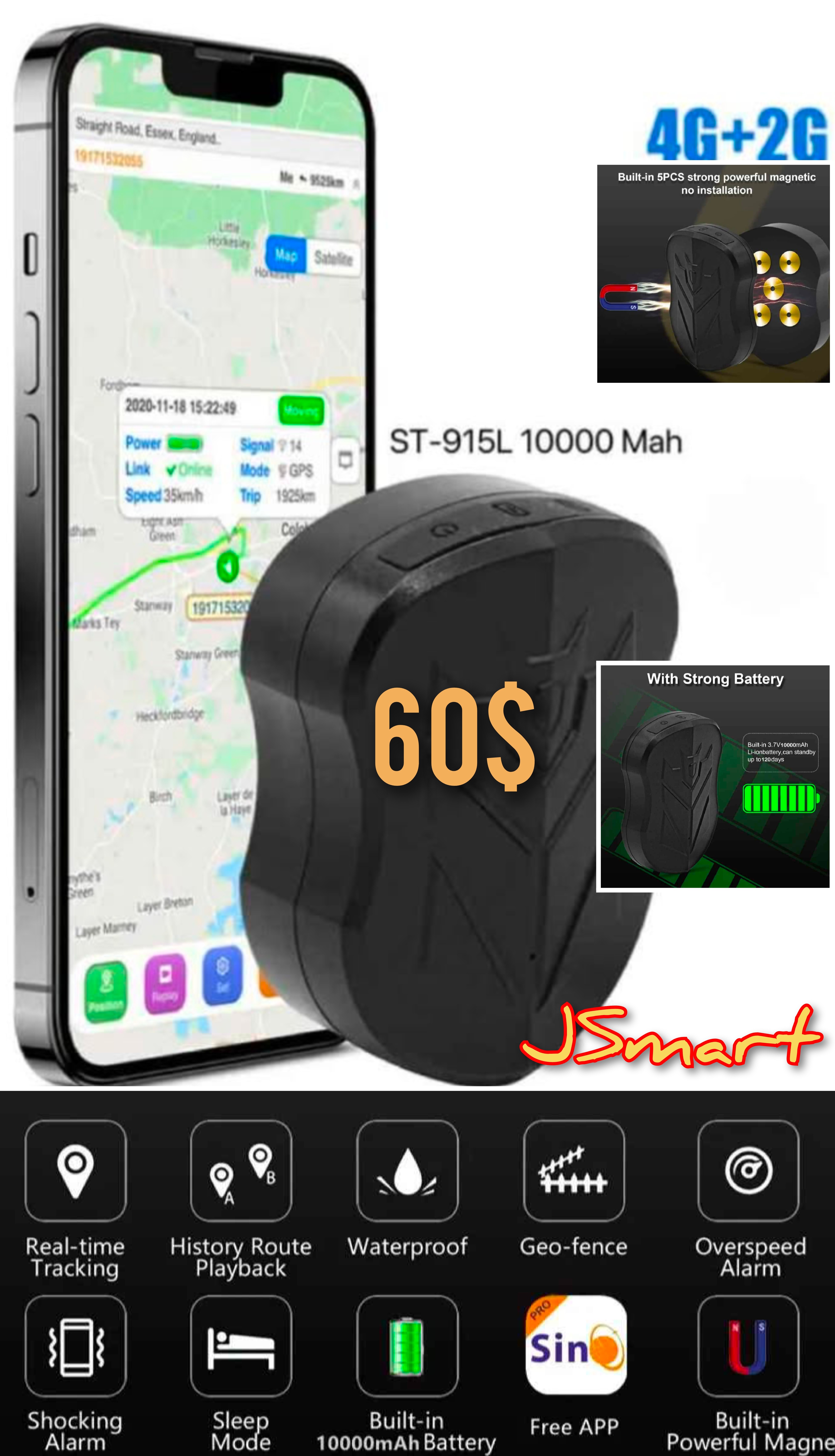 GPS Tracker ST-915L 10000 mAh