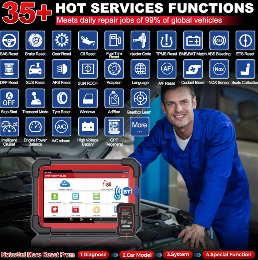 LAUNCH X431 CRP919E BT 2026 OBD2 Scanner | Bi-Directional | CAN FD & DOIP | ECU Coding