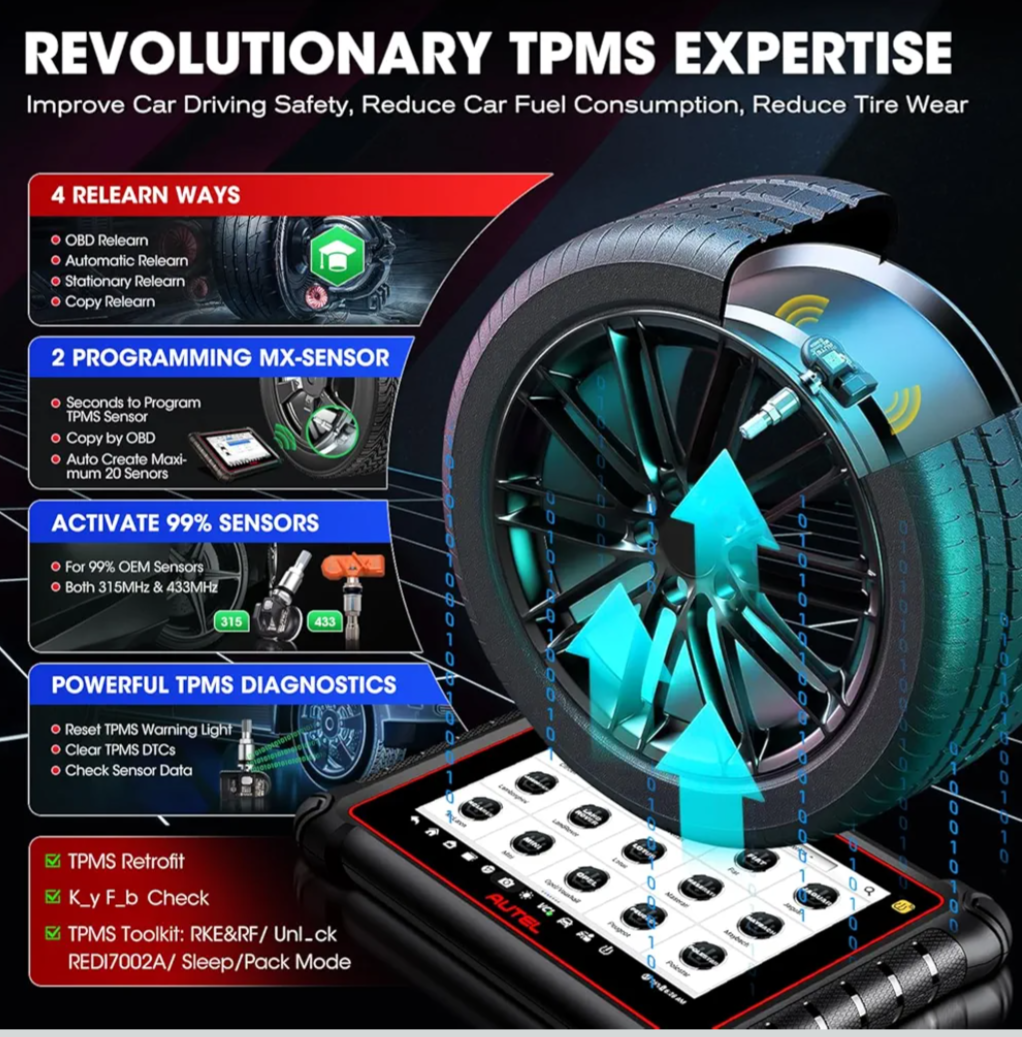 Autel MP900TS PRO Scanner – TPMS + ECU Coding | 40+ Services (2026)