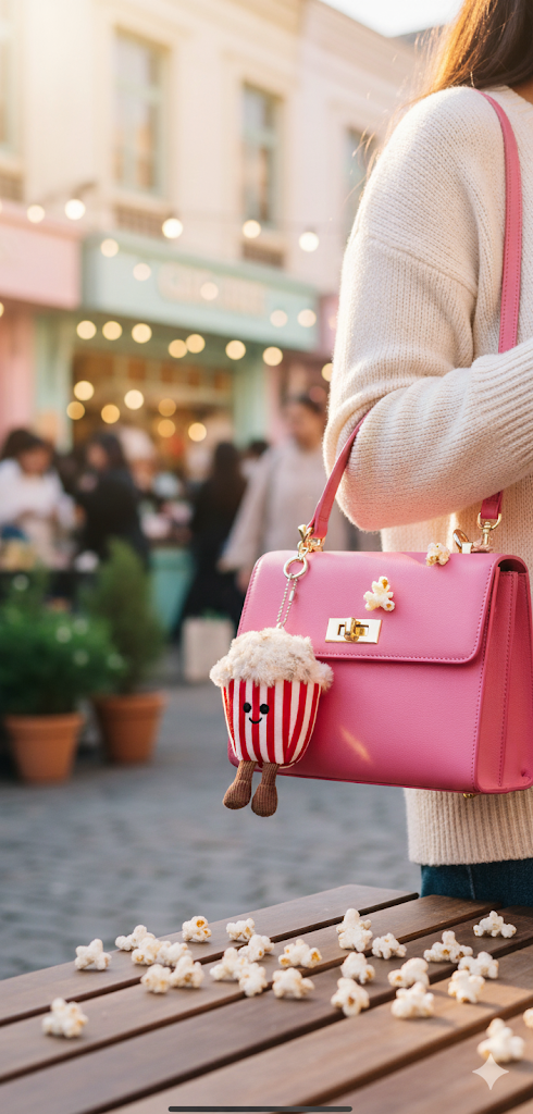 Popcorn Plush bag charm