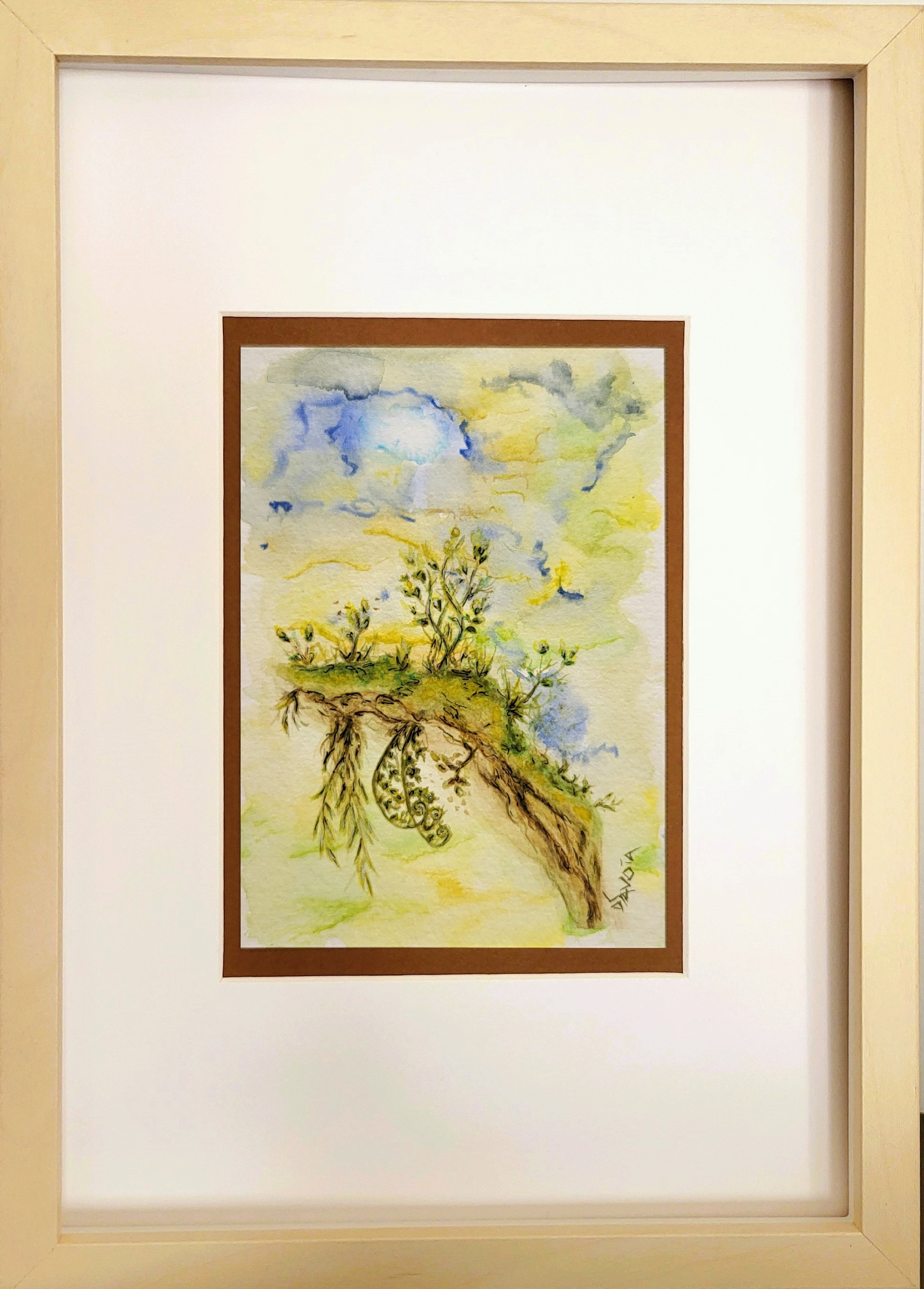 ILE EN APESANTEUR avec cadre et passe-partout