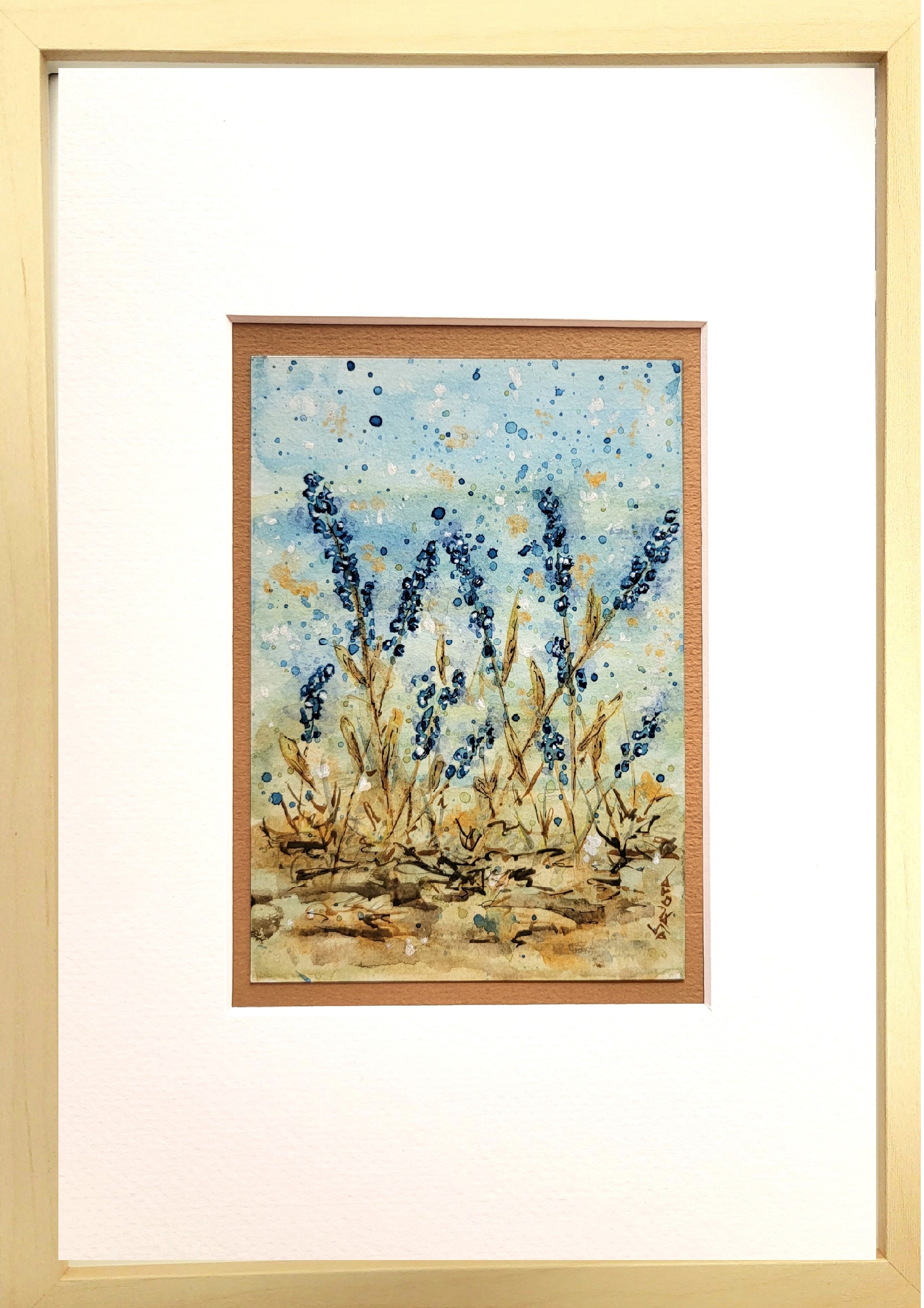 DANSE INDIGO avec cadre et passe-partout