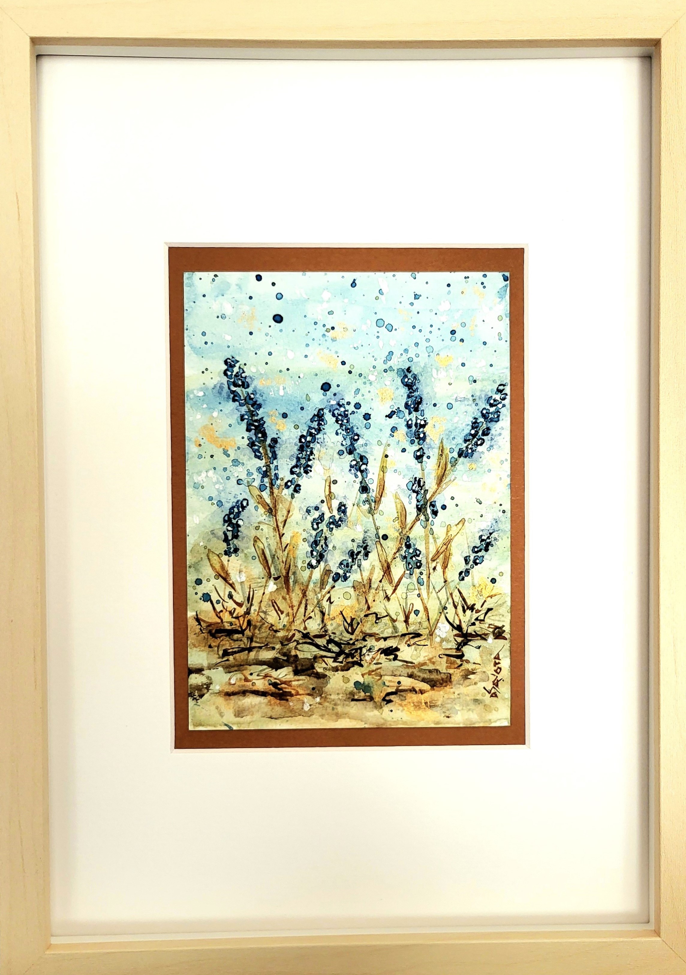 DANSE INDIGO avec cadre et passe-partout