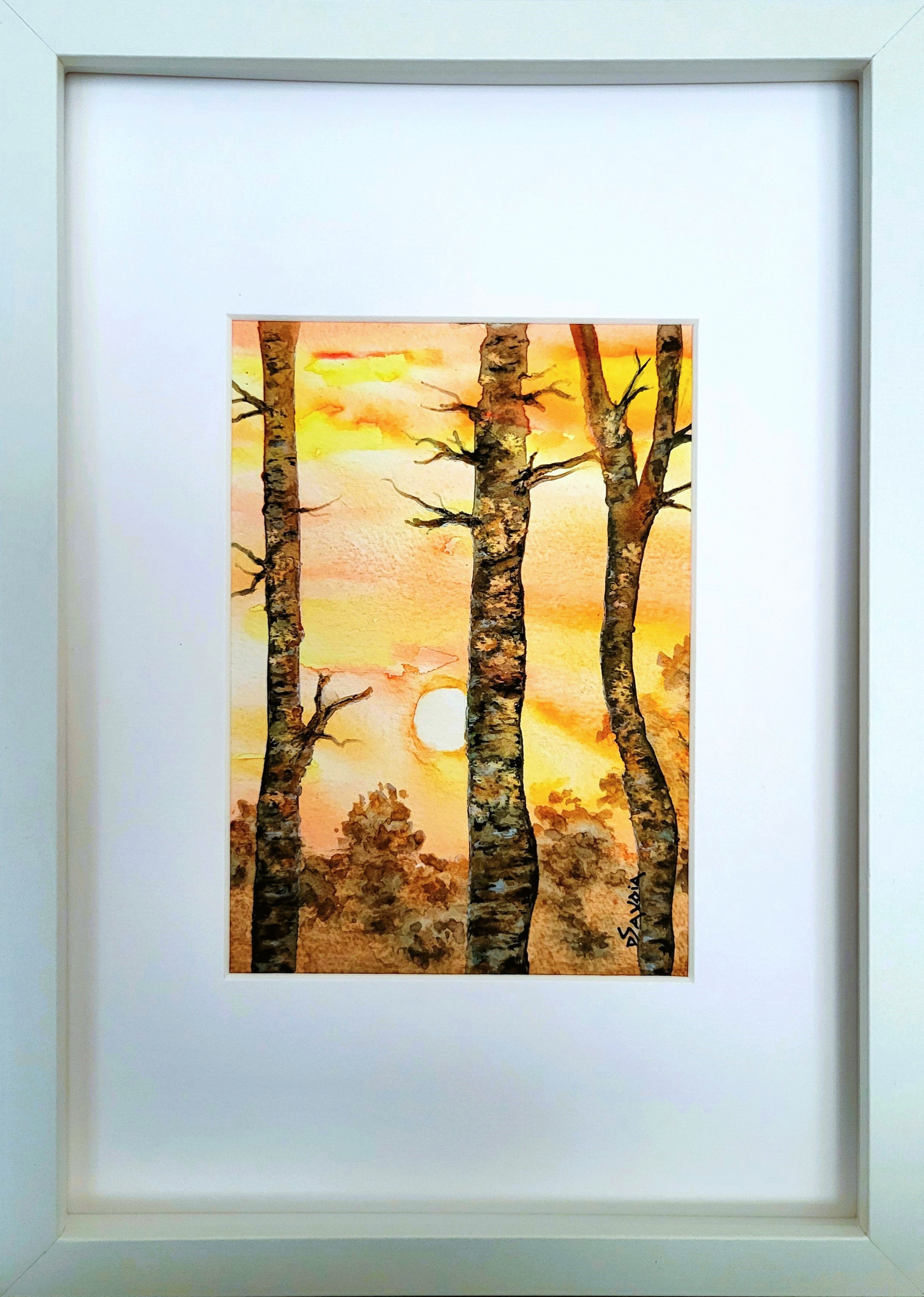 L'HEURE AMBREE avec cadre et passe-partout