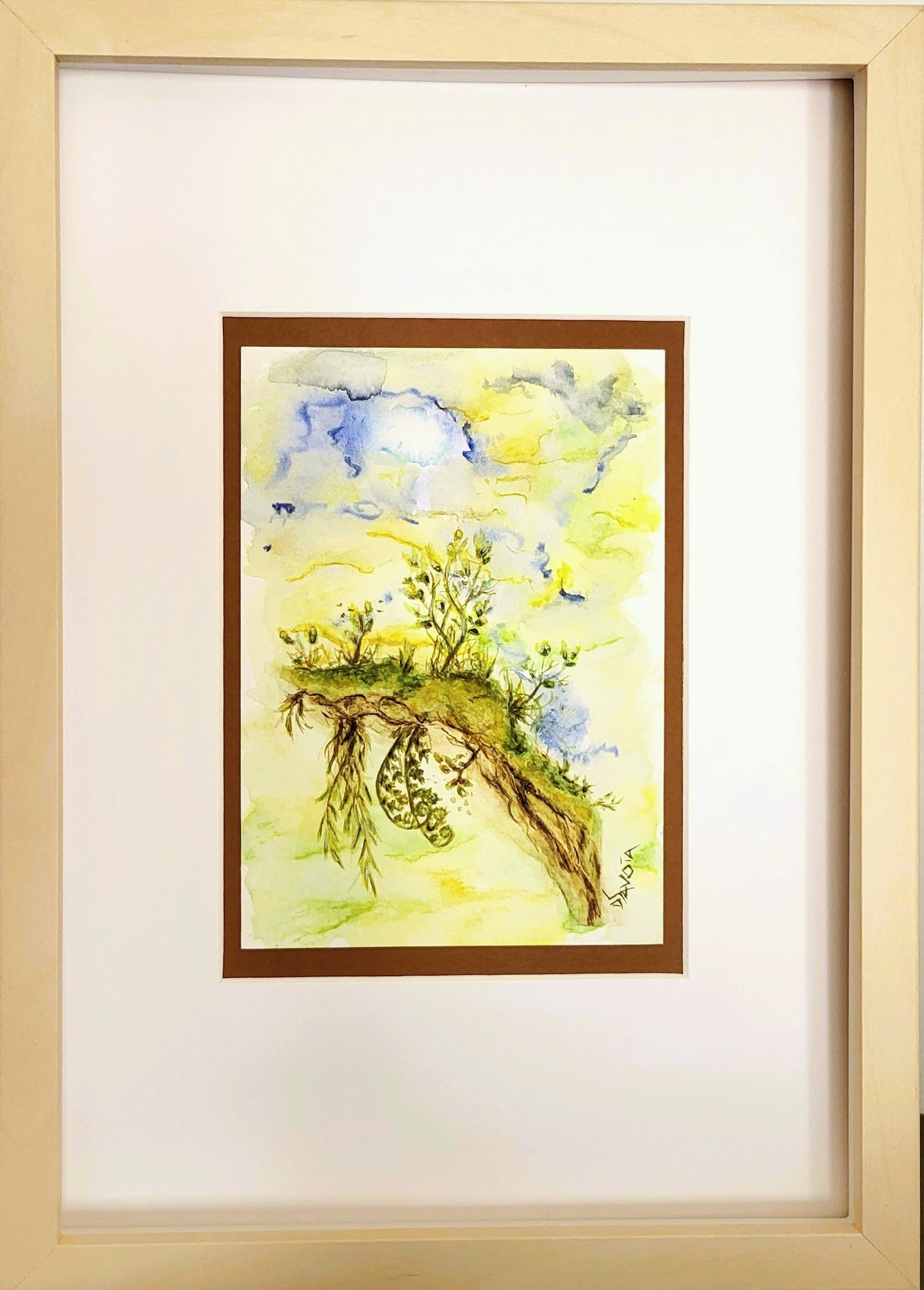 ILE EN APESANTEUR avec cadre et passe-partout