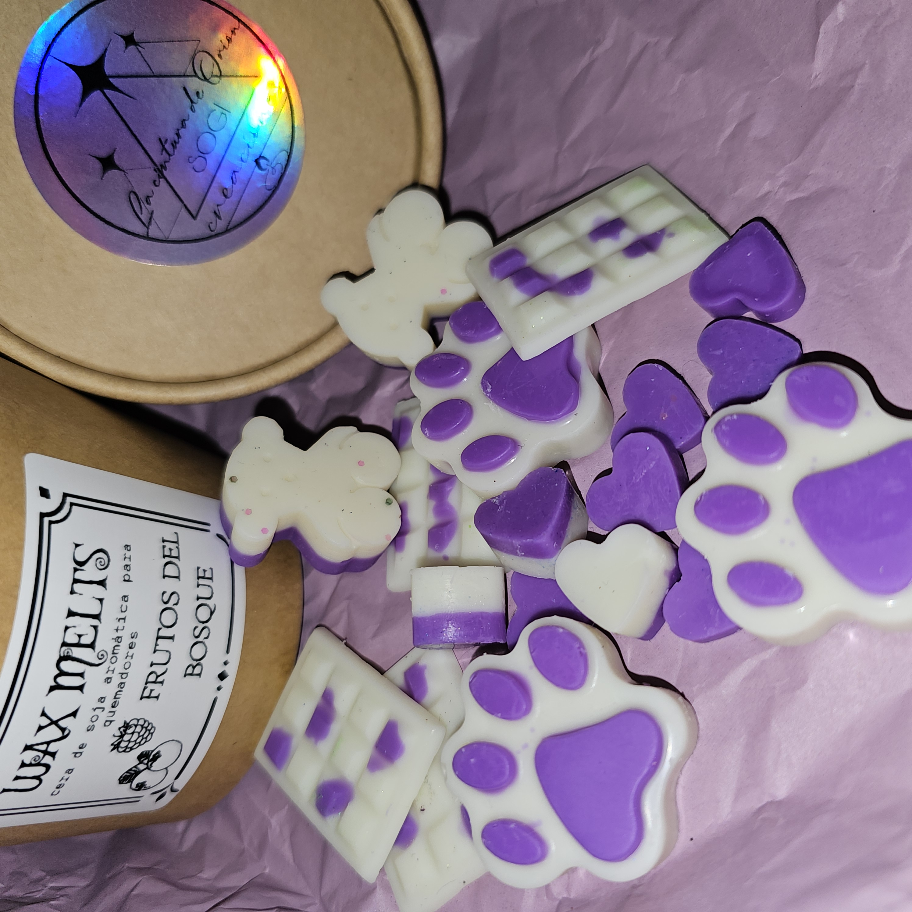 WAX MELTS EN CAJITAS con FORMAS de 🐾PATITAS Y CHOCOLATINAS 