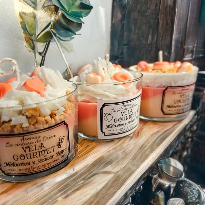 VELA GOURMET MELOCOTON Y AZUCAR NEGRO 