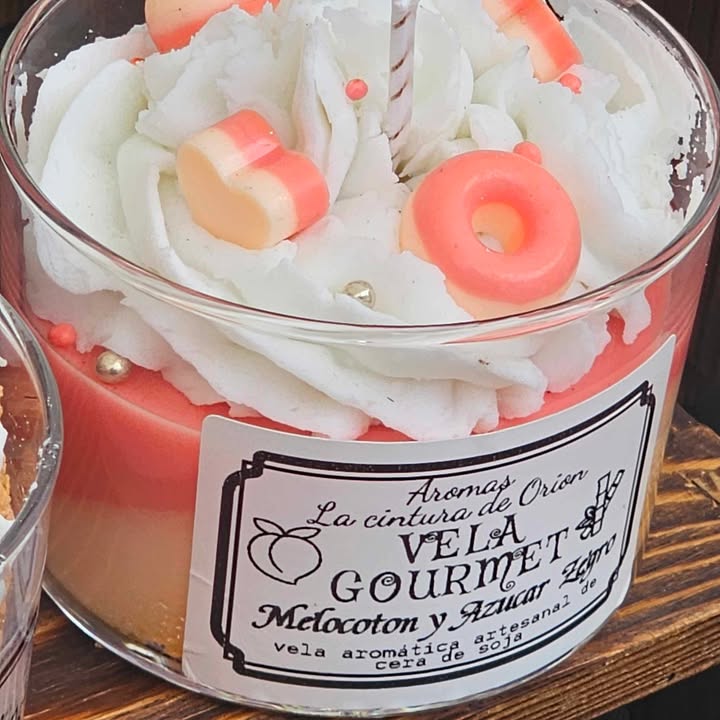 VELA GOURMET MELOCOTON Y AZUCAR NEGRO 