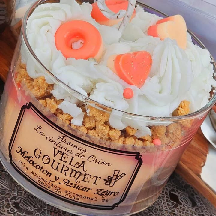 VELA GOURMET MELOCOTON Y AZUCAR NEGRO 