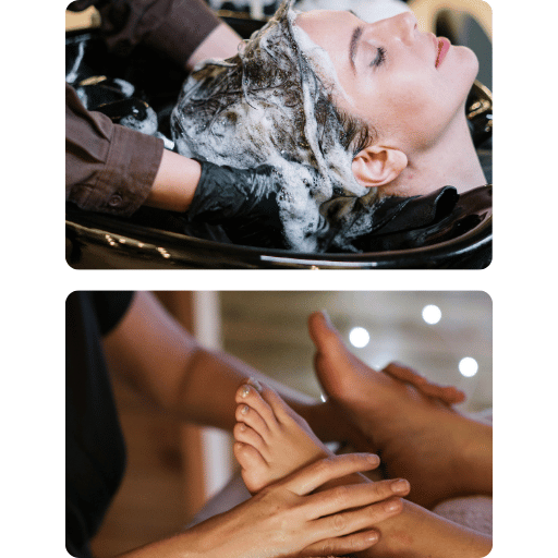 Combo: Hair Wash + Foot Massage