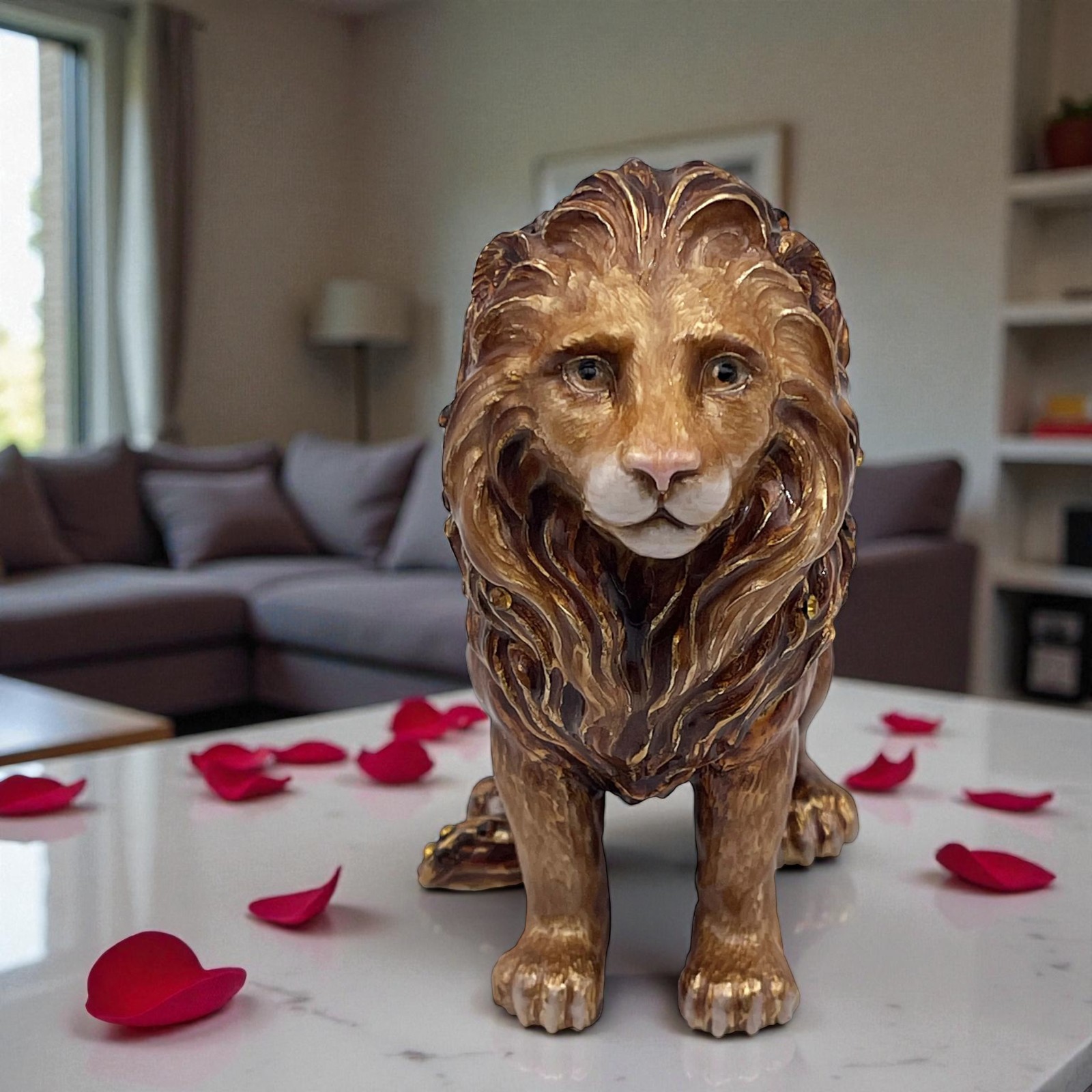 Jay Strongwater Mira Majestic Lion Box  SKU: SDH7466-274