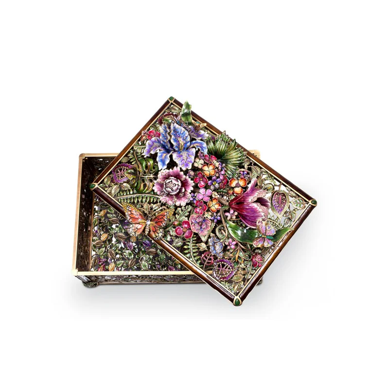 Jay Strongwater Genevieve Grand Floral Chest Flora & Fauna Box SDH7317-456