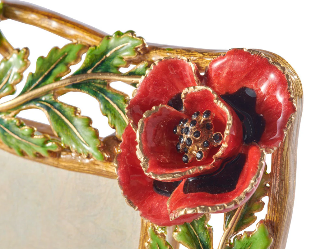 Jay Strongwater Jane Poppy 5” x 7” Frame Flora