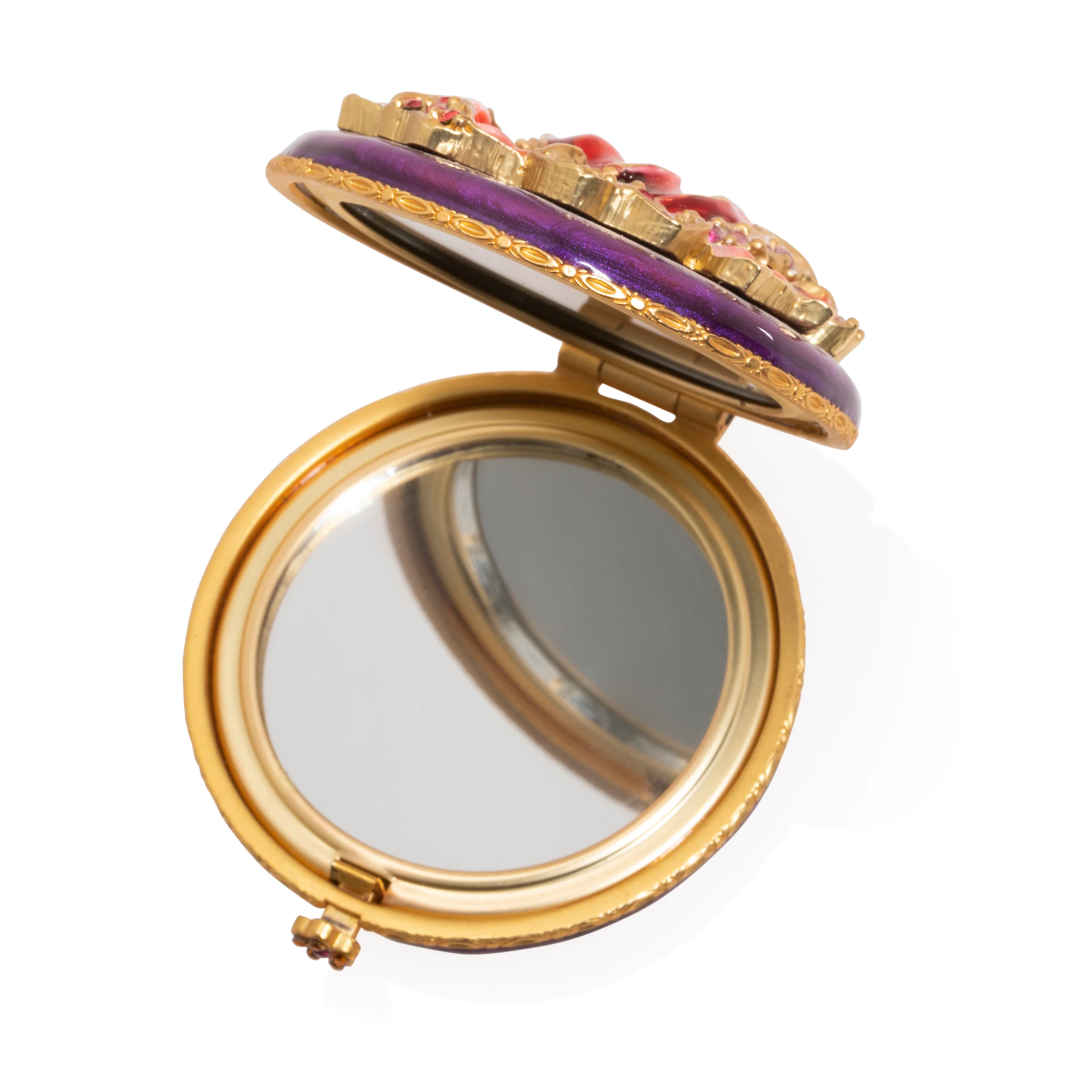 Jay Strongwater Angela Floral Round Compact