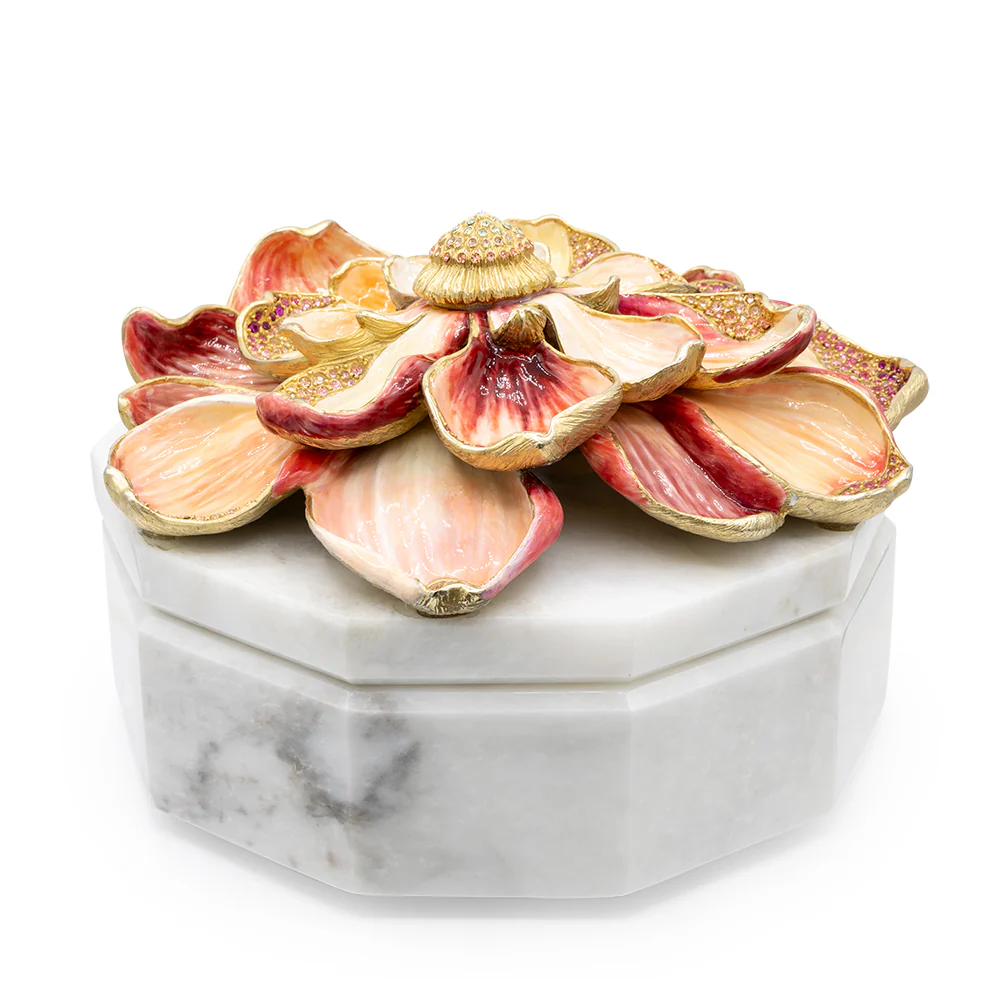 Jay Strongwater Eliana Magnolia Marble Box