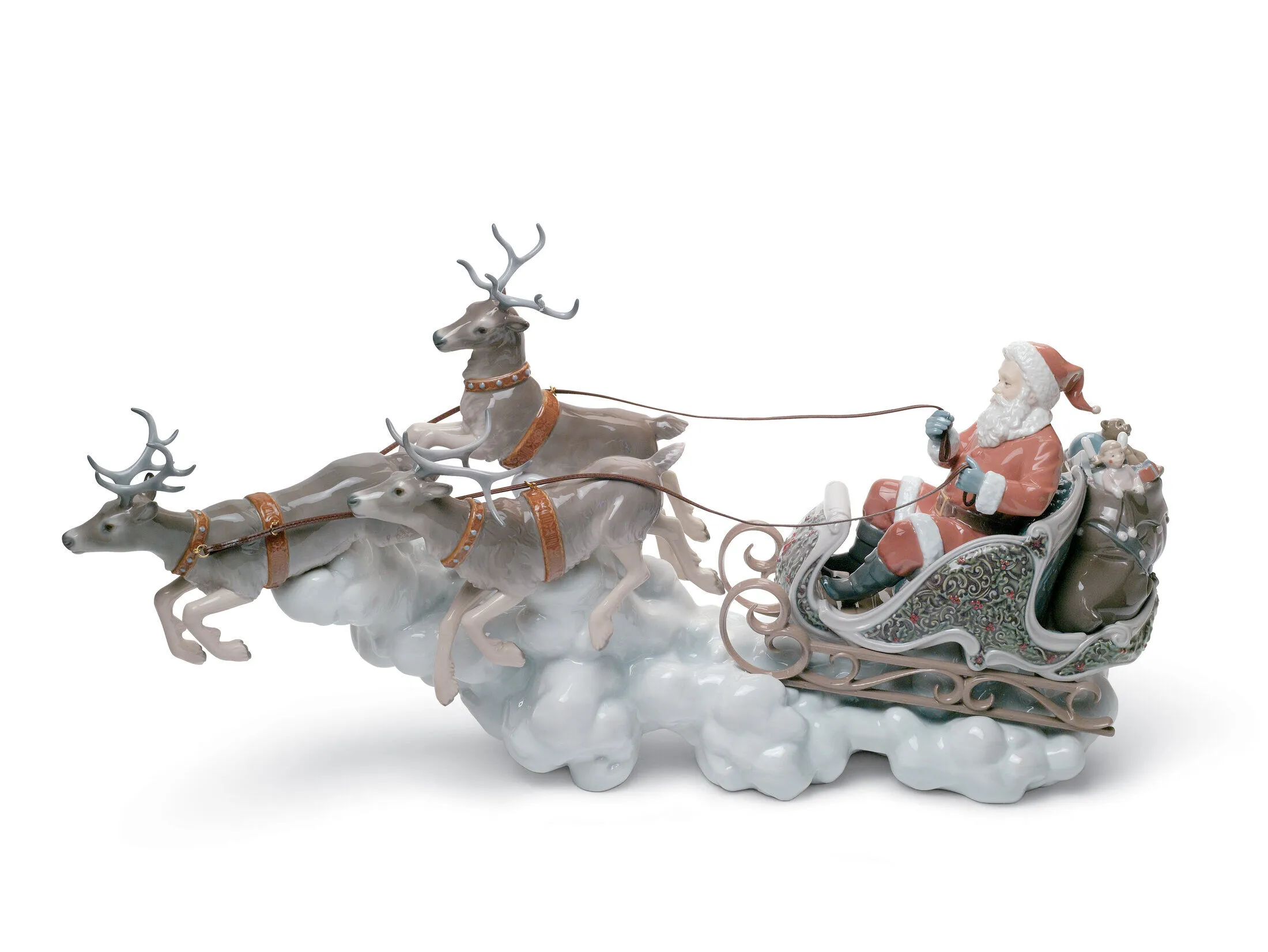 Lladro Santa’s Midnight Ride Sleigh Figurine 