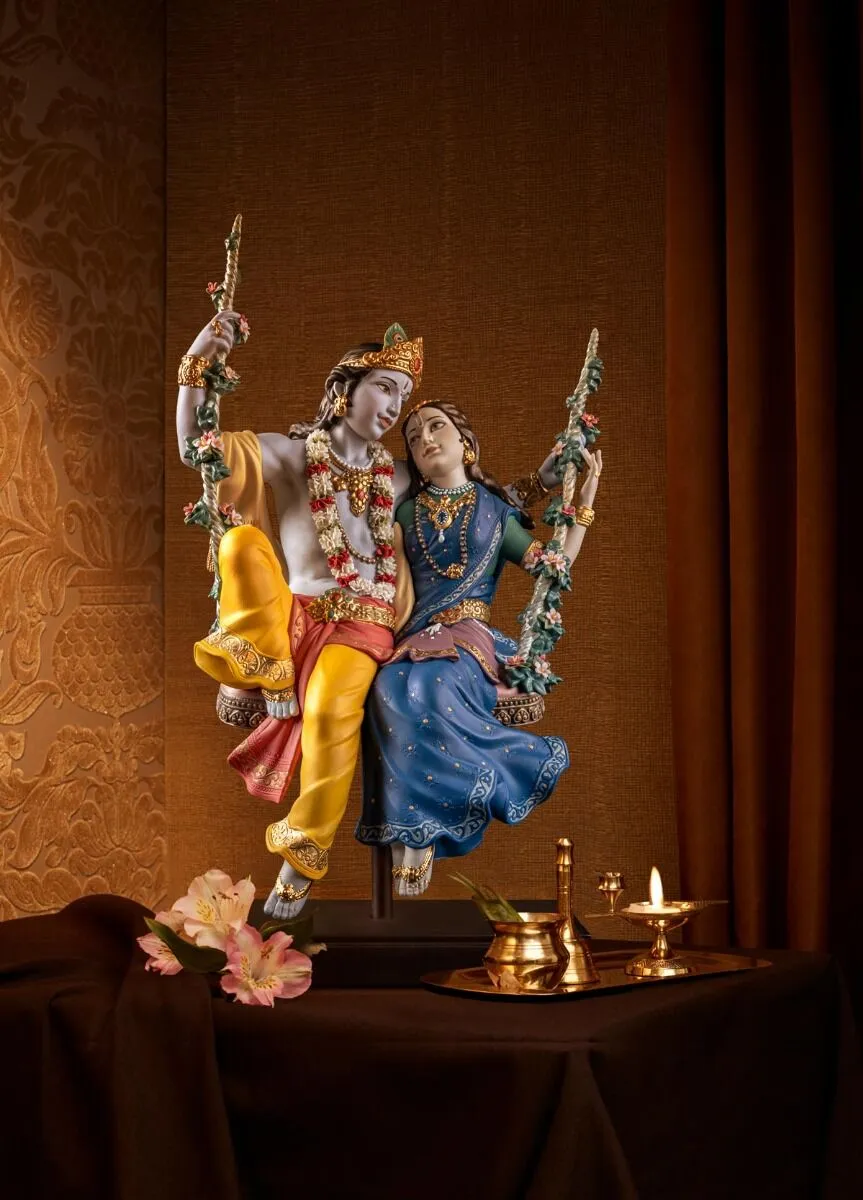 Lladro Radha Krishna on a Swing Sculpture – Limited Edition (SKU: 01002036)
