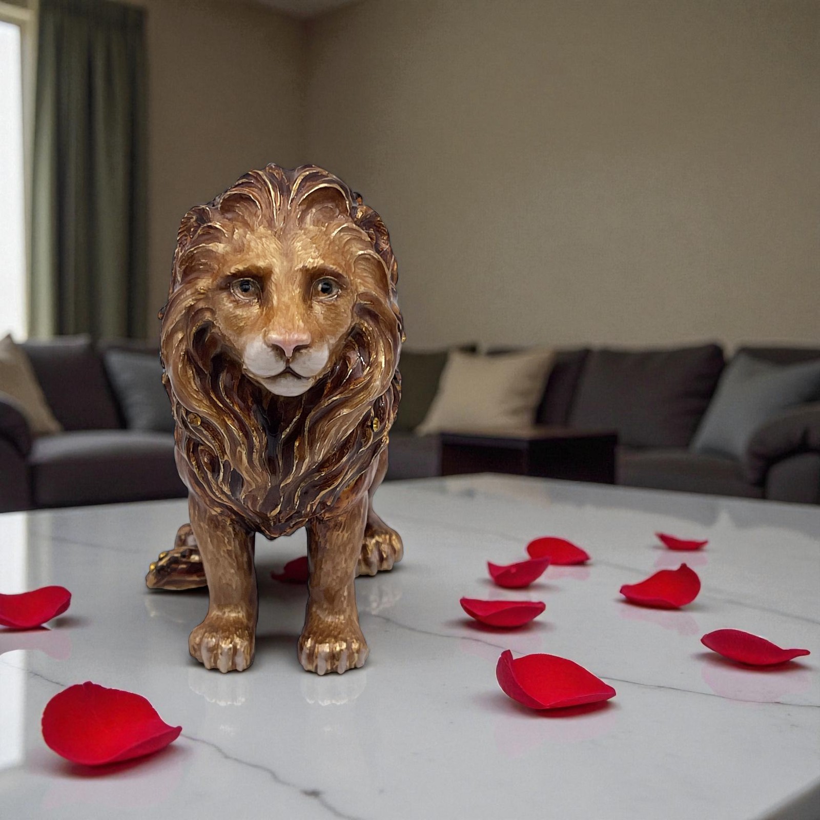 Jay Strongwater Mira Majestic Lion Box  SKU: SDH7466-274