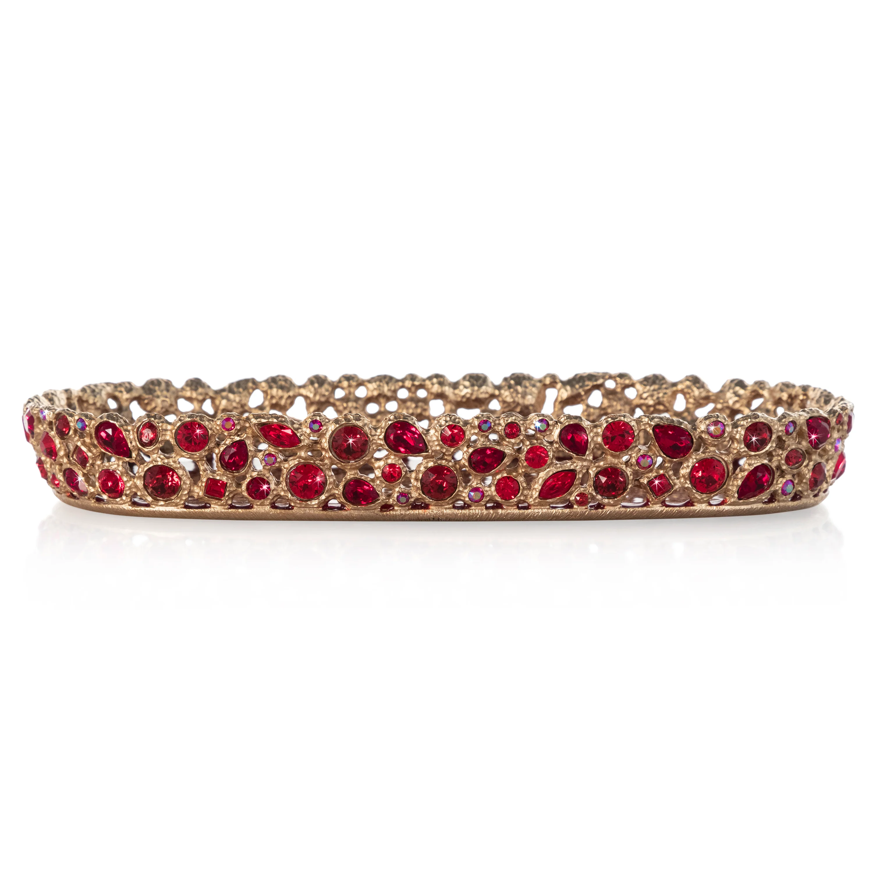 Jay Strongwater Julius Bejeweled Tray Ruby