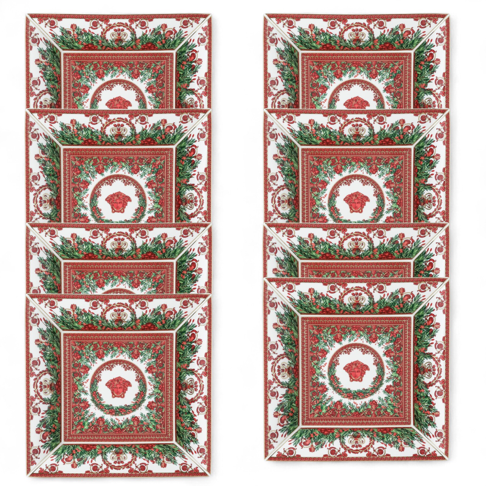 Versace I Love Baroque Holiday – Set of 8 Large Square Dishes (28 cm) SKU: 14240-409960-25828