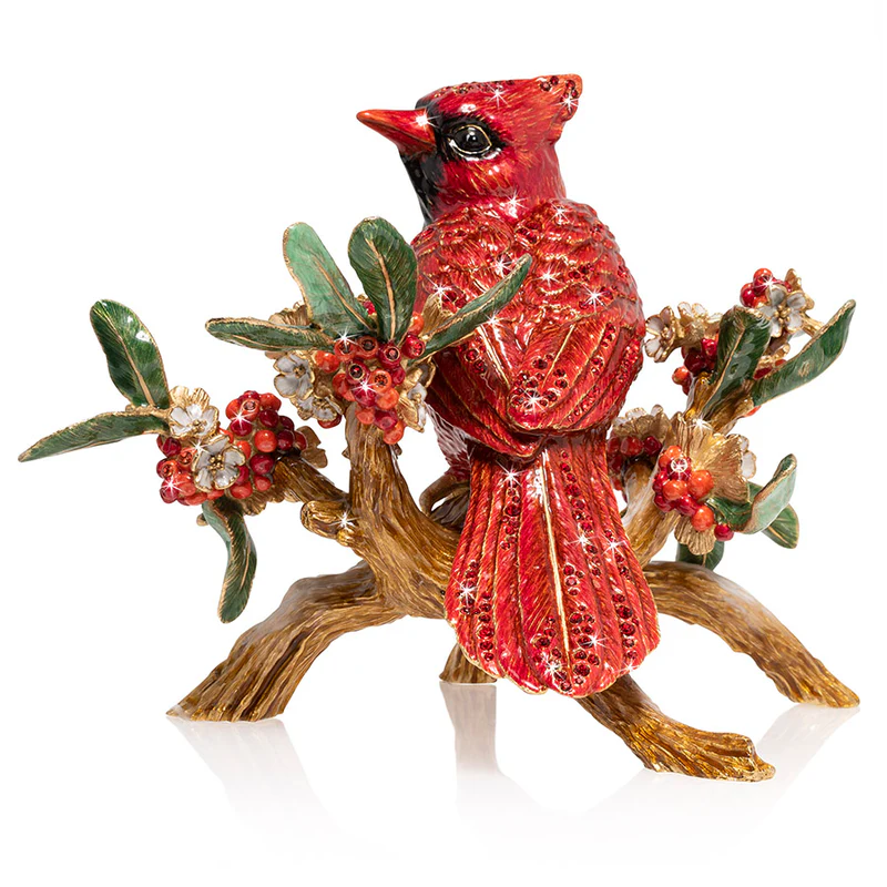 Jay Strongwater Red Cardinal On Branch Figurine – Handcrafted with Swarovski Crystals SKU: SDH1920-280