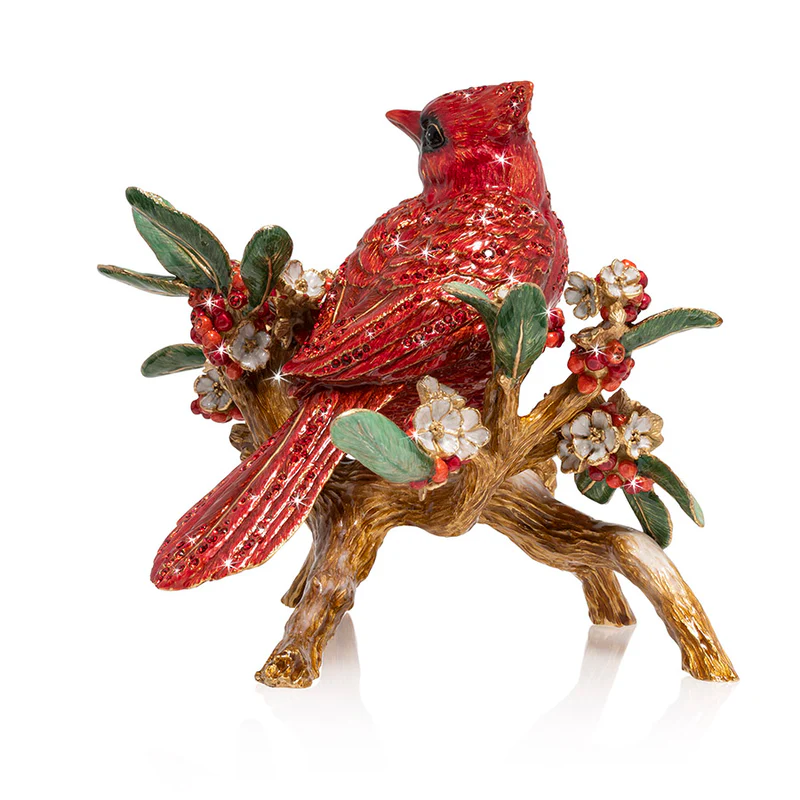Jay Strongwater Red Cardinal On Branch Figurine – Handcrafted with Swarovski Crystals SKU: SDH1920-280