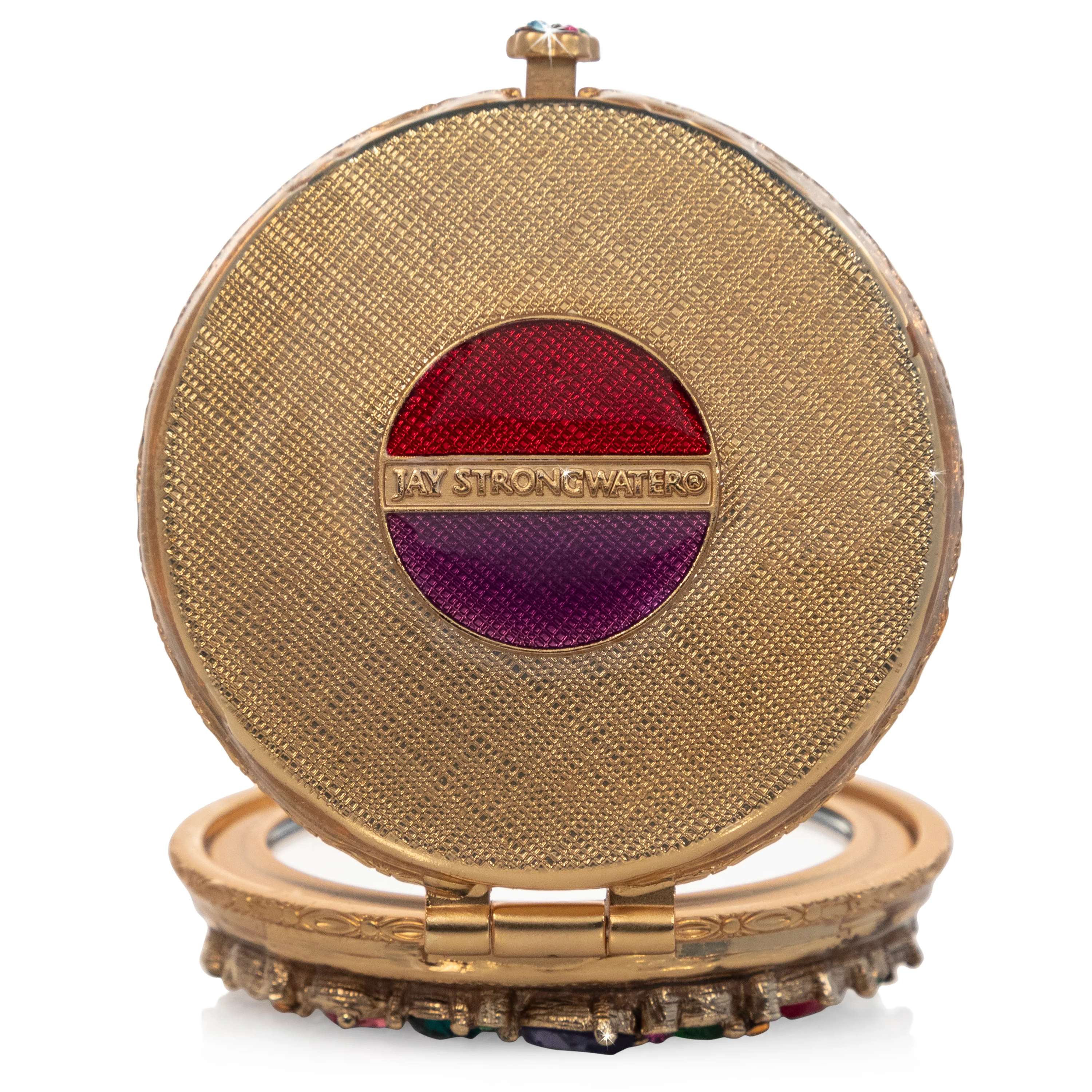Jay Strongwater Helena Round Jeweled Compact