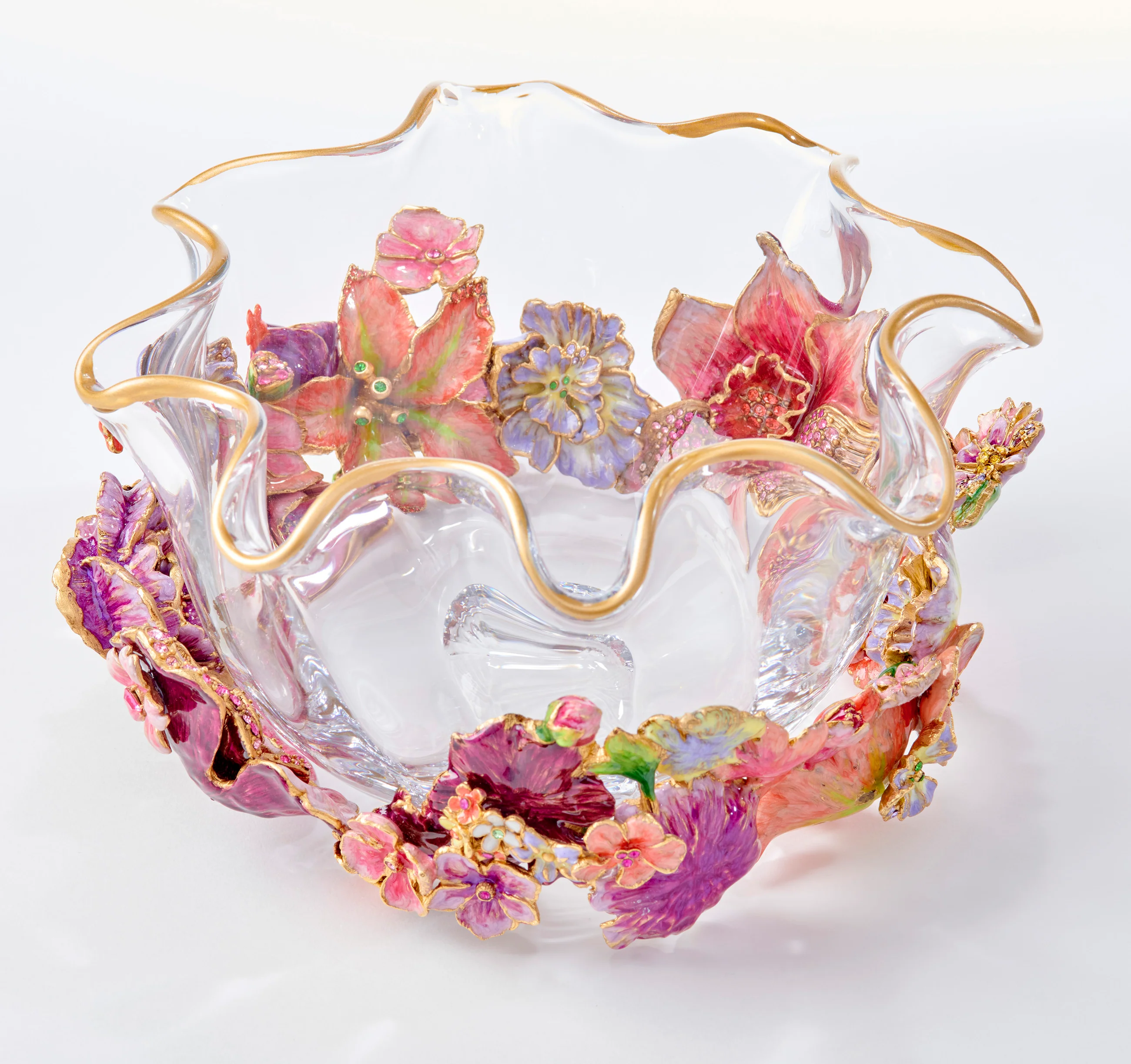 Jay Strongwater Paisley Small Ruffle Flower Bowl