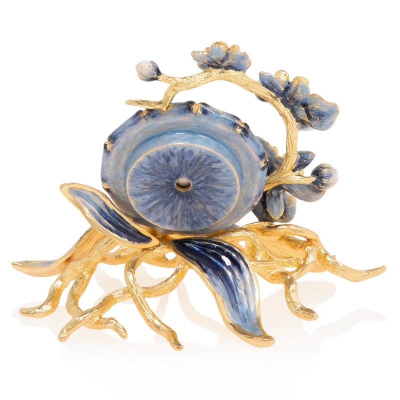 Jay Strongwater Tara Orchid Clock Delft Garden