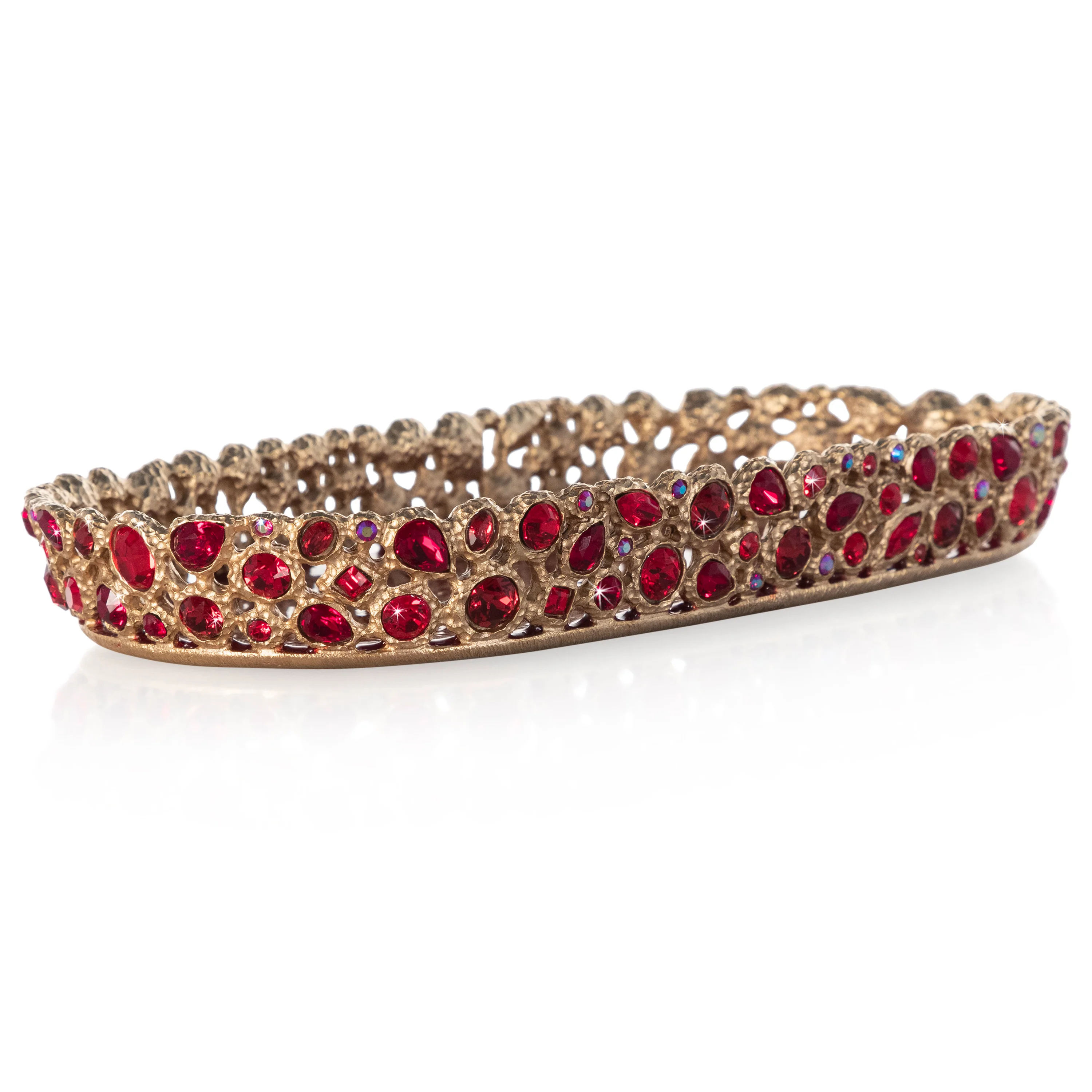Jay Strongwater Julius Bejeweled Tray Ruby