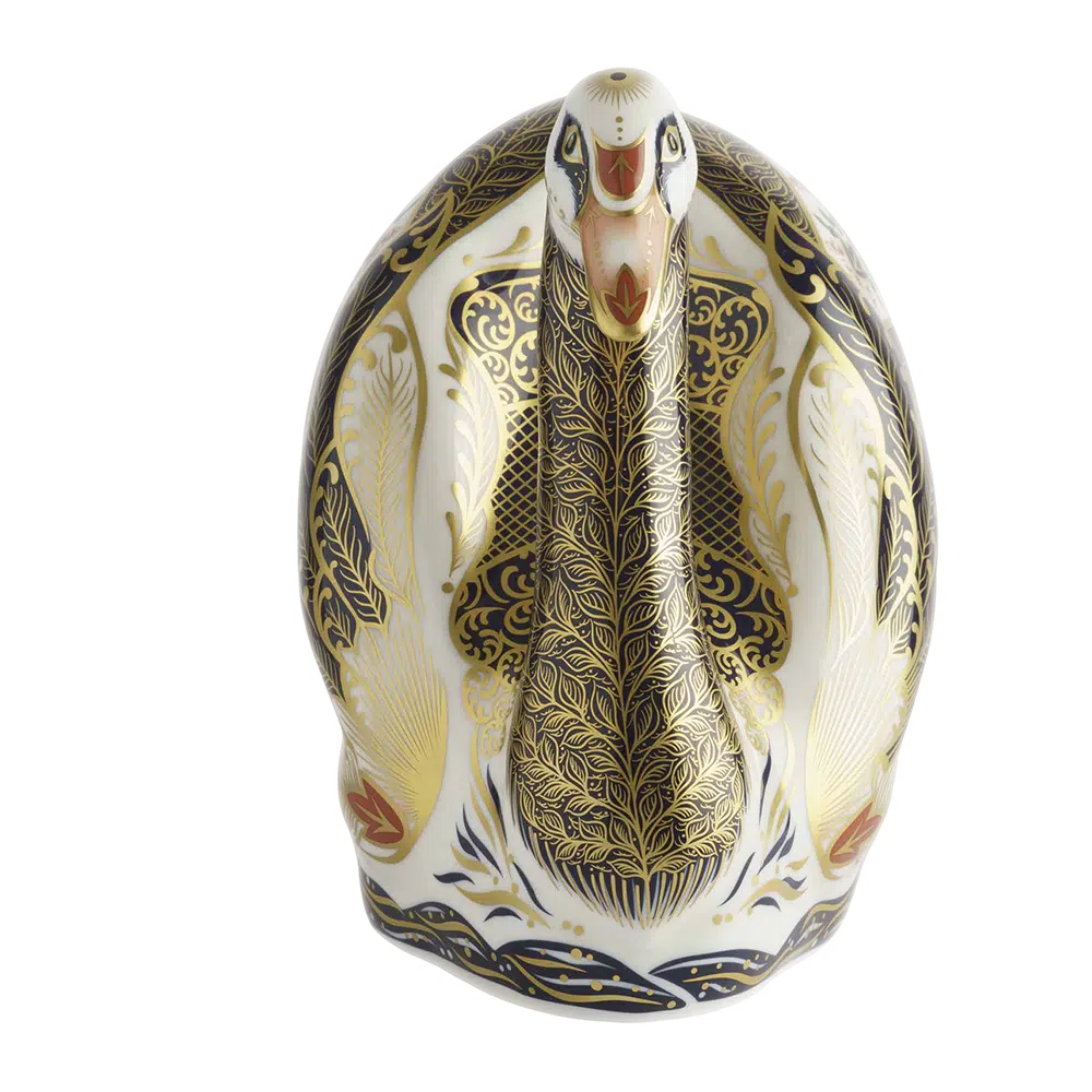 Royal Crown Derby Old Imari Solid Gold Band Swan