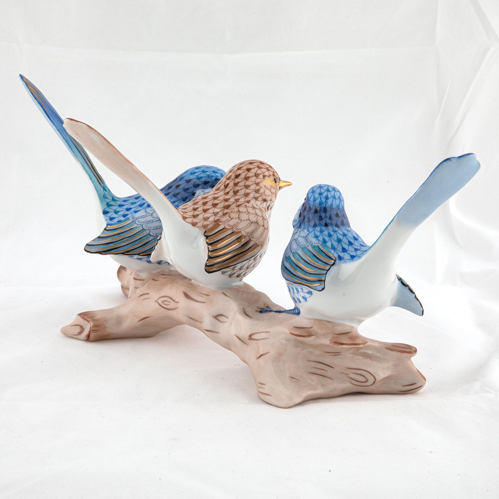 Herend Trio of Splendid Fairywrens 