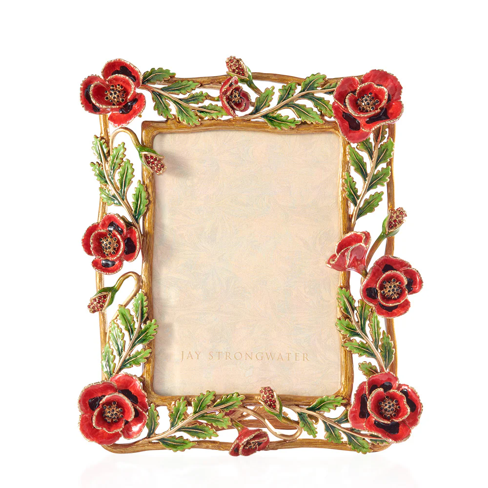 Jay Strongwater Jane Poppy 5” x 7” Frame Flora