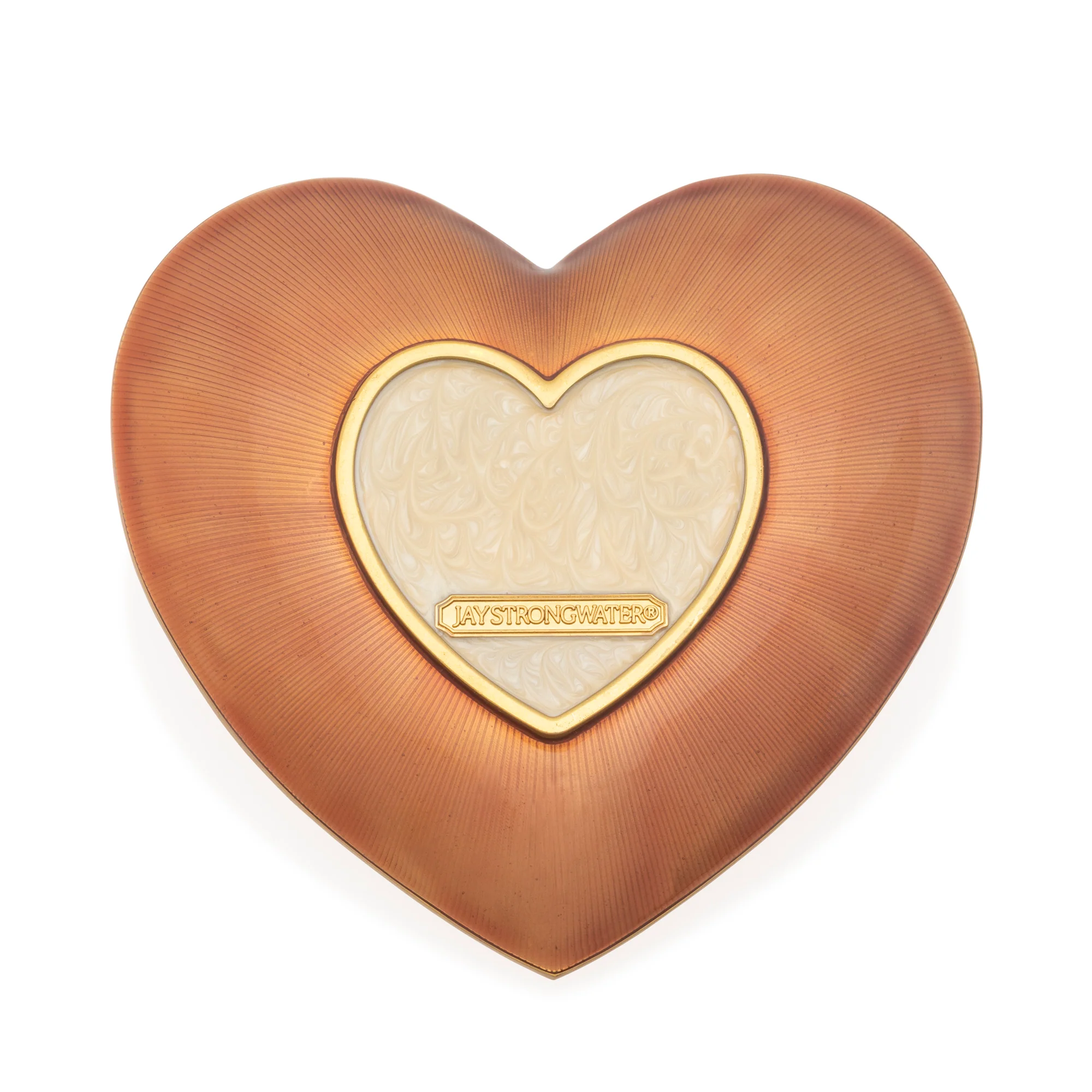 Jay Strongwater Aria Floral Heart Trinket Tray Pink